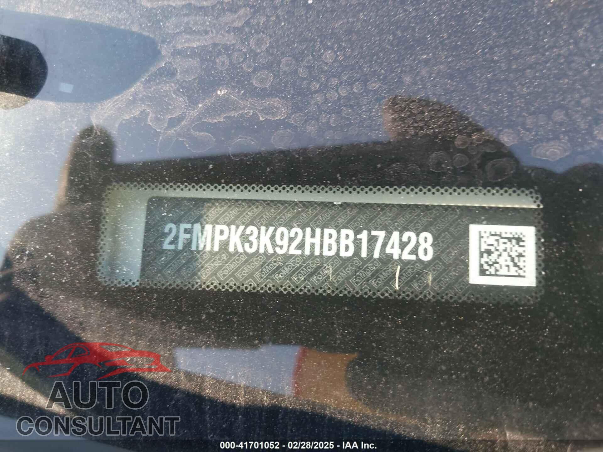 FORD EDGE 2017 - 2FMPK3K92HBB17428