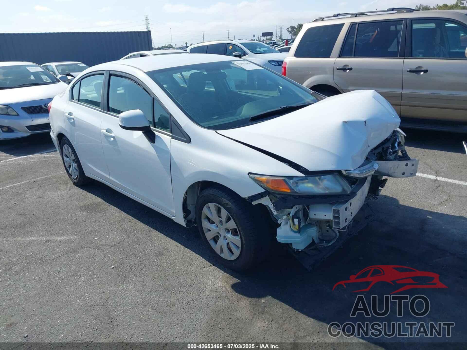 HONDA CIVIC 2012 - 19XFB2F55CE311566