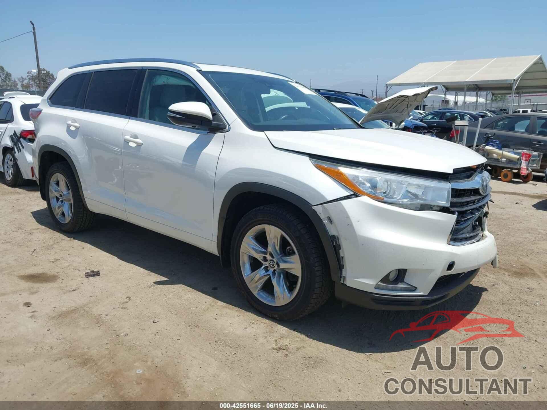 TOYOTA HIGHLANDER 2016 - 5TDDKRFH8GS329274