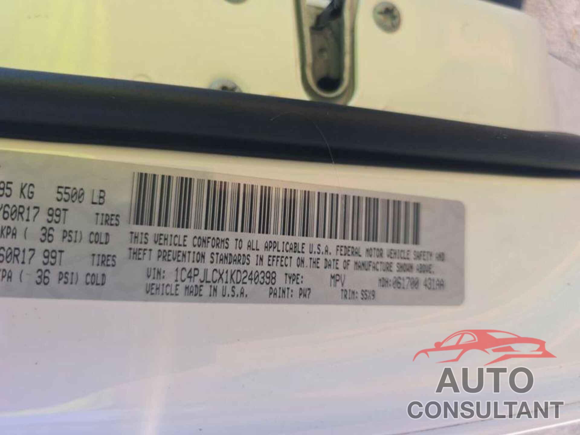 JEEP CHEROKEE 2019 - 1C4PJLCX1KD240398