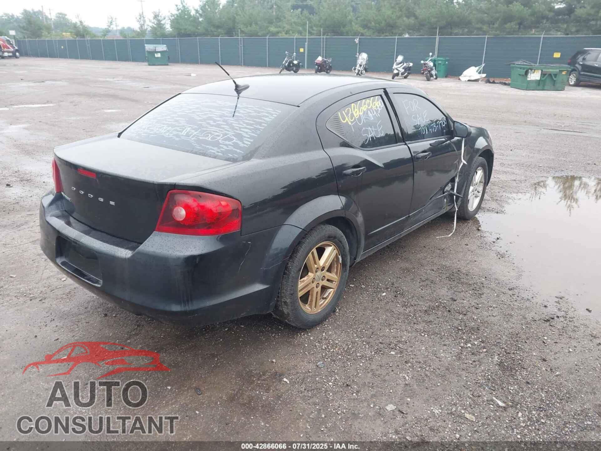 DODGE AVENGER 2012 - 1C3CDZAB6CN136022