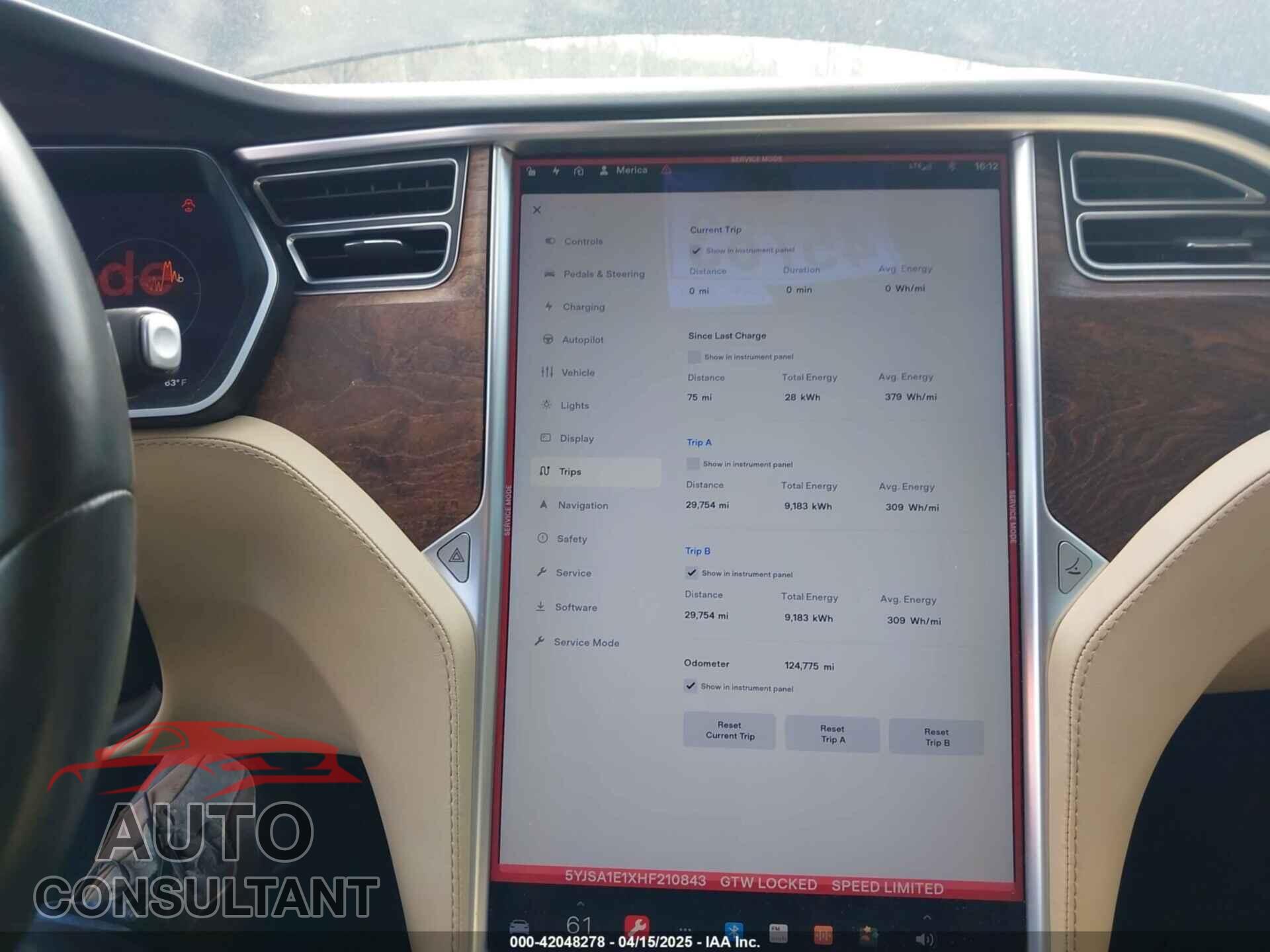 TESLA MODEL S 2017 - 5YJSA1E1XHF210843