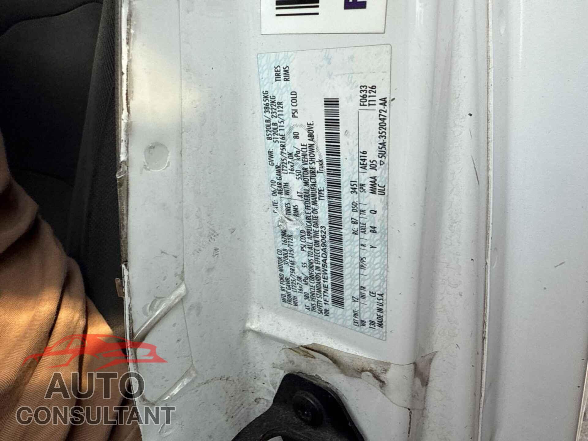 FORD E-150 2010 - 1FTNE1EW5ADA90623