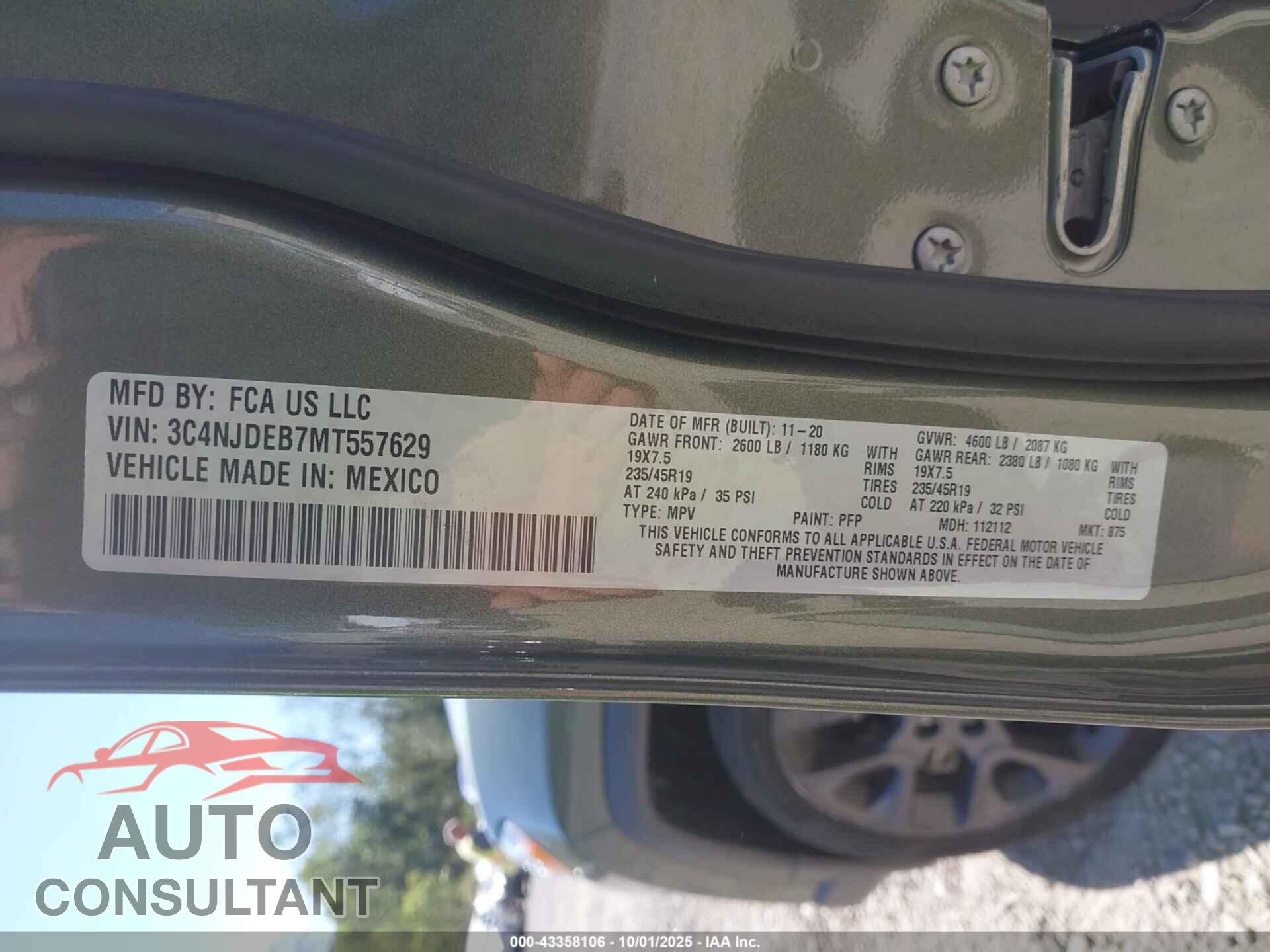 JEEP COMPASS 2021 - 3C4NJDEB7MT557629