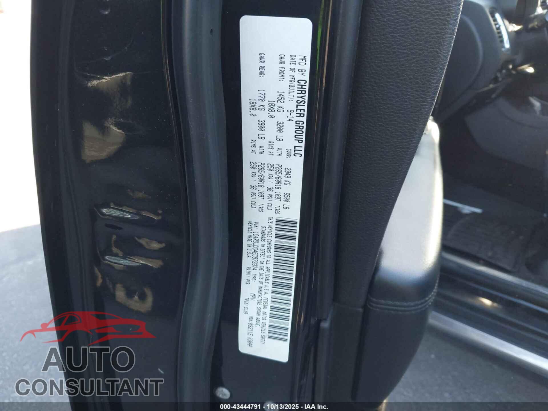 DODGE DURANGO 2014 - 1C4RDJDG4EC979374