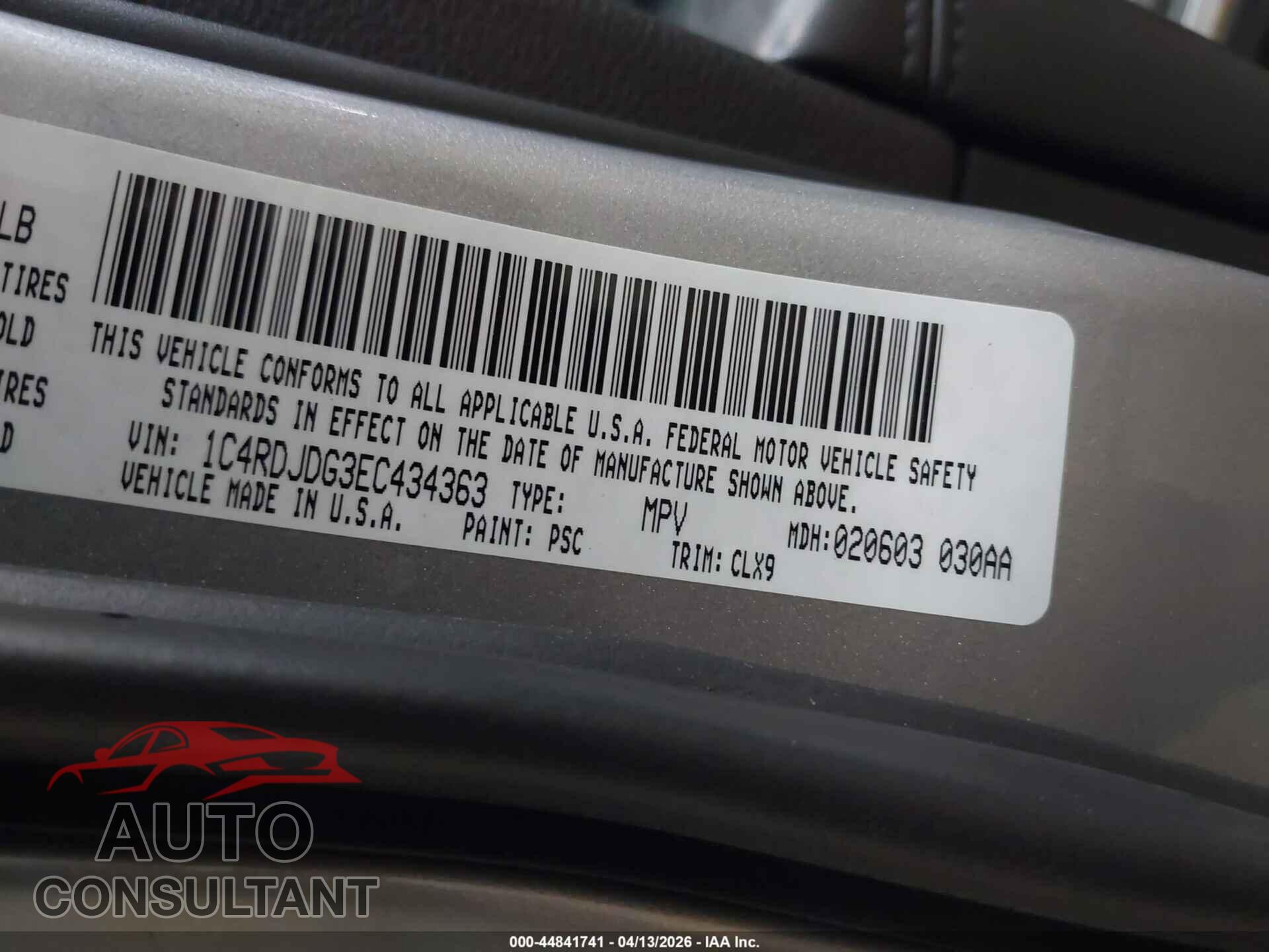 DODGE DURANGO 2014 - 1C4RDJDG3EC434363