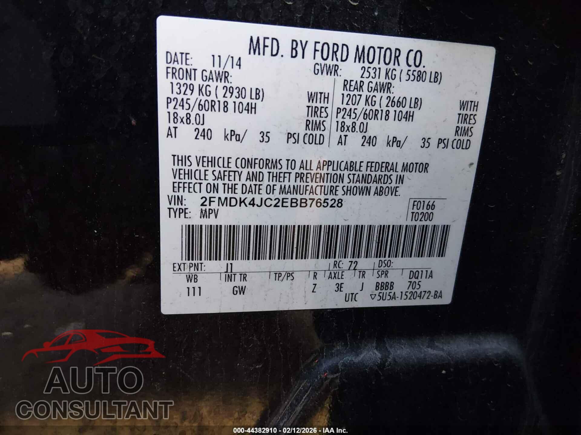 FORD EDGE 2014 - 2FMDK4JC2EBB76528