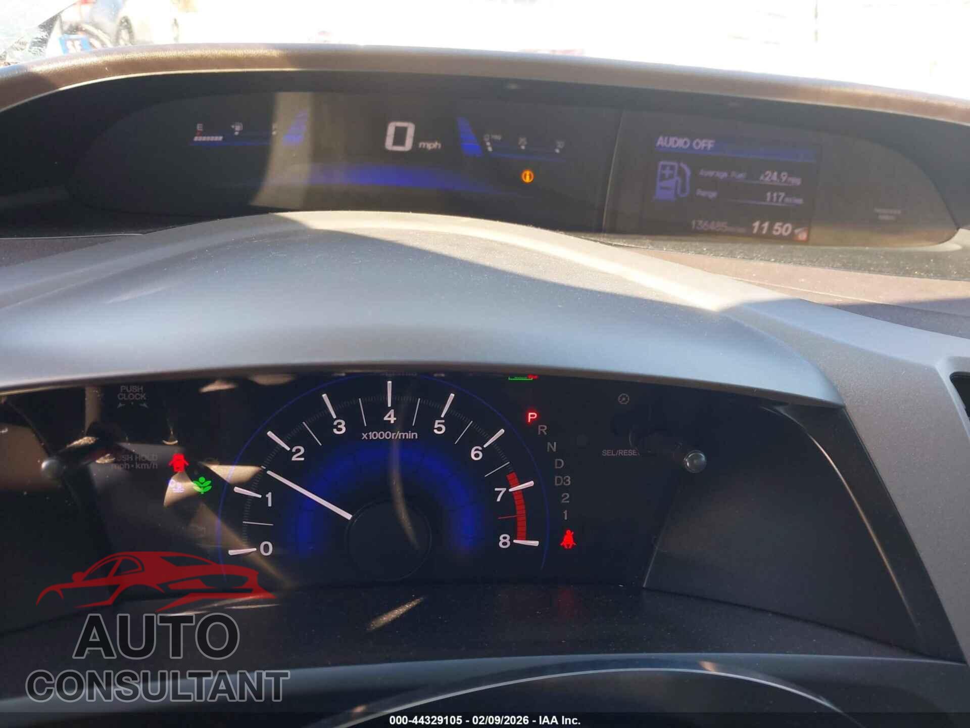 HONDA CIVIC 2012 - 19XFB2F55CE313821