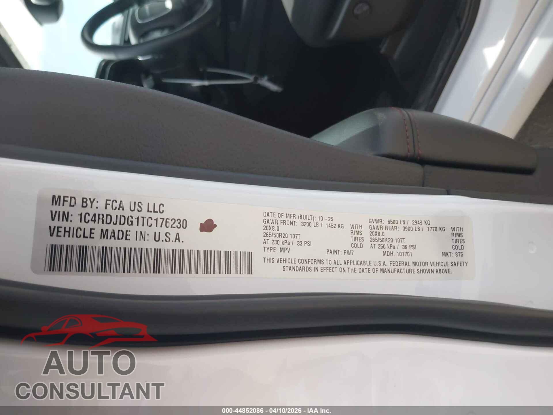 DODGE DURANGO 2026 - 1C4RDJDG1TC176230