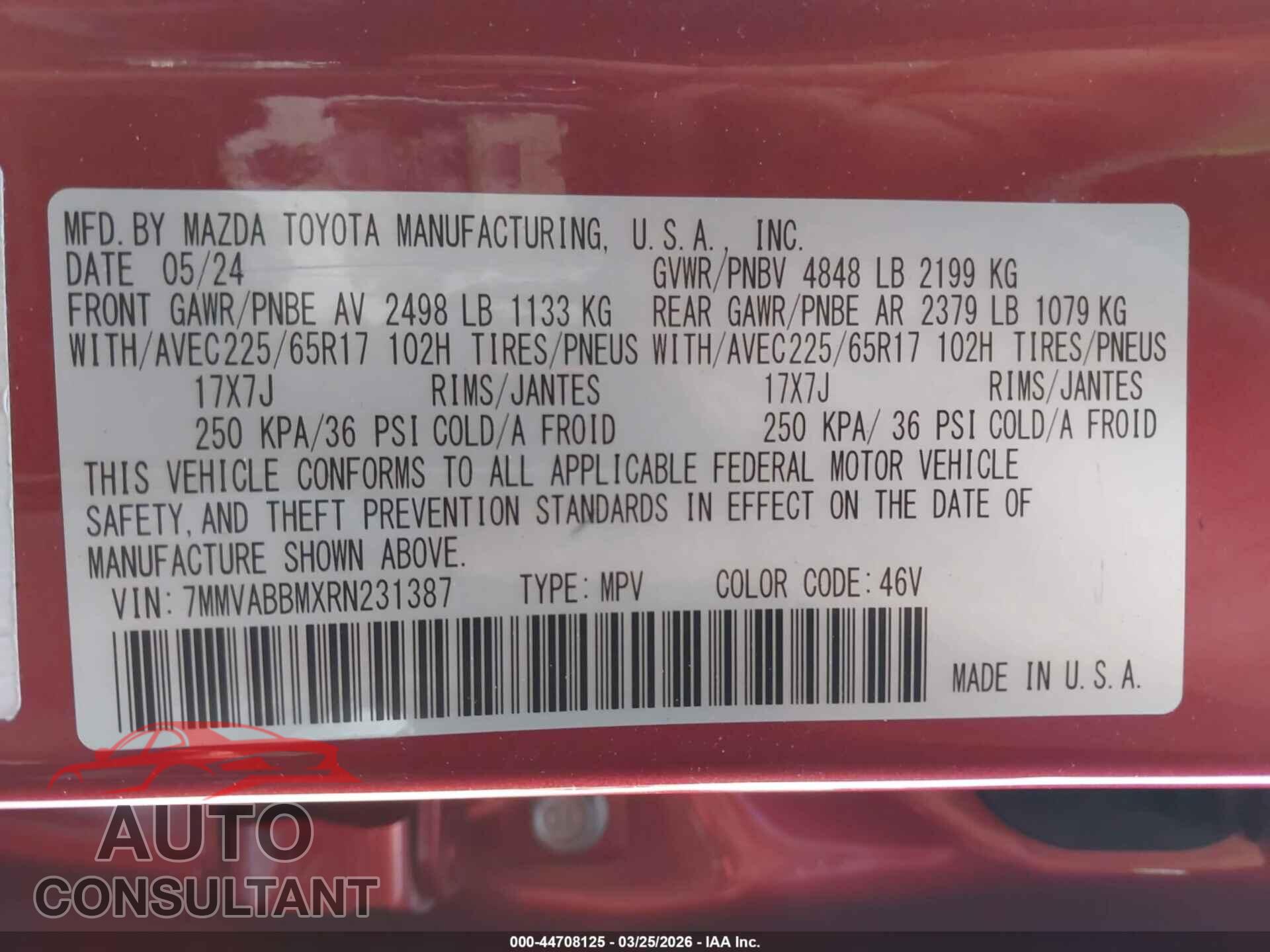 MAZDA CX-50 2024 - 7MMVABBMXRN231387