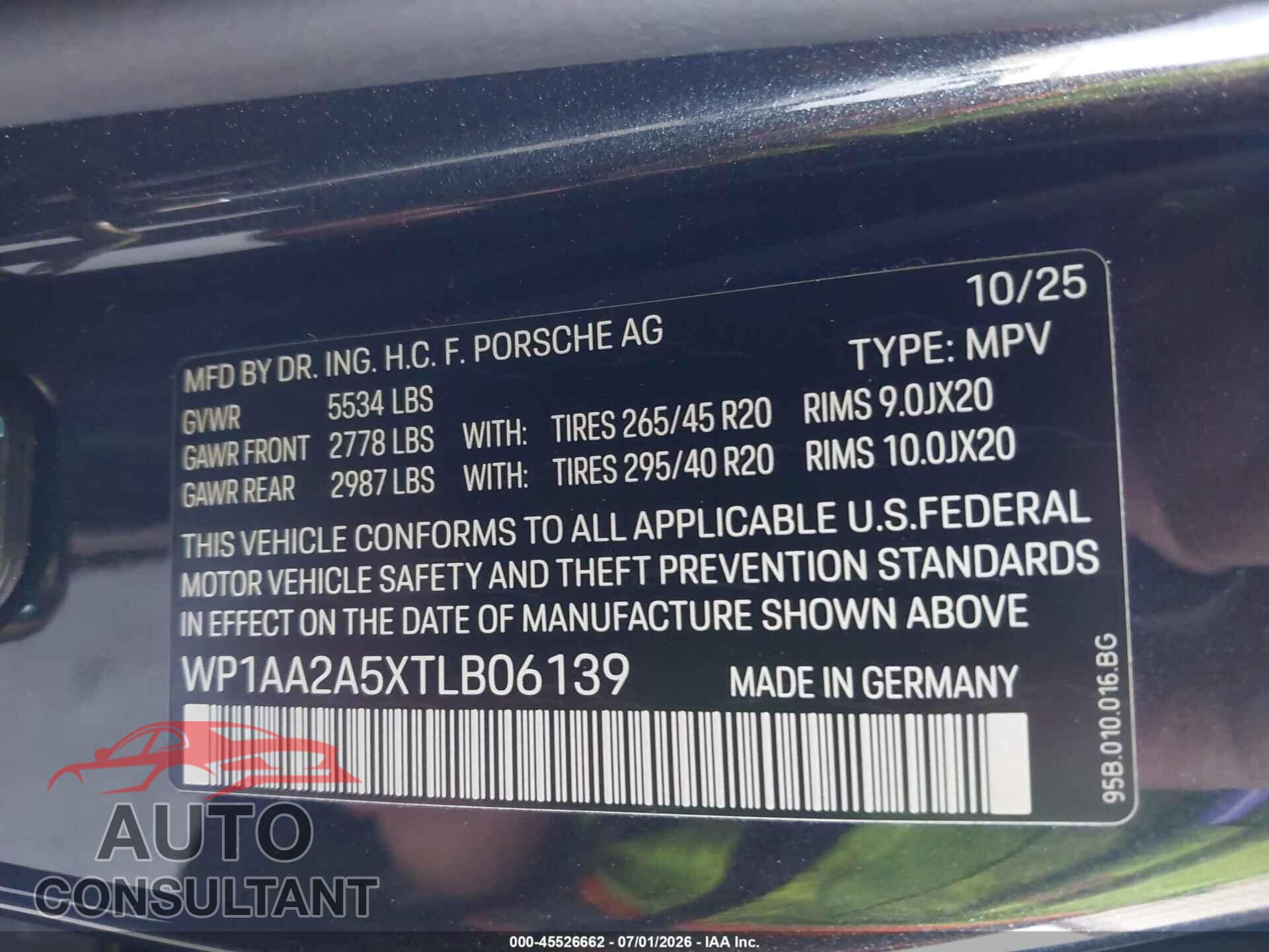 PORSCHE MACAN 2026 - WP1AA2A5XTLB06139