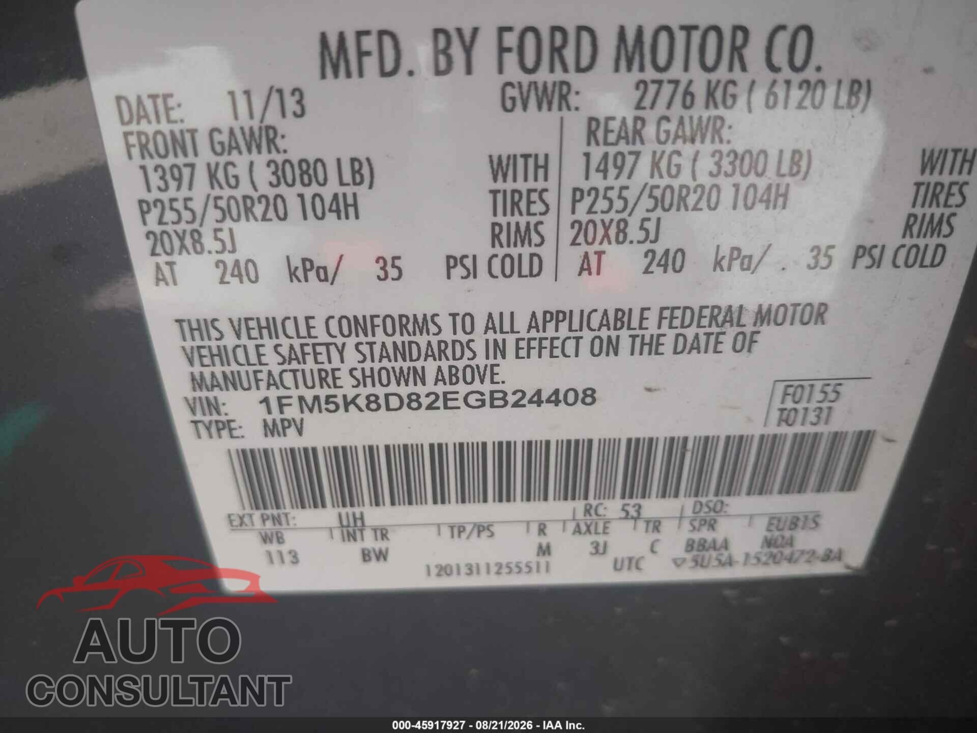 FORD EXPLORER 2014 - 1FM5K8D82EGB24408