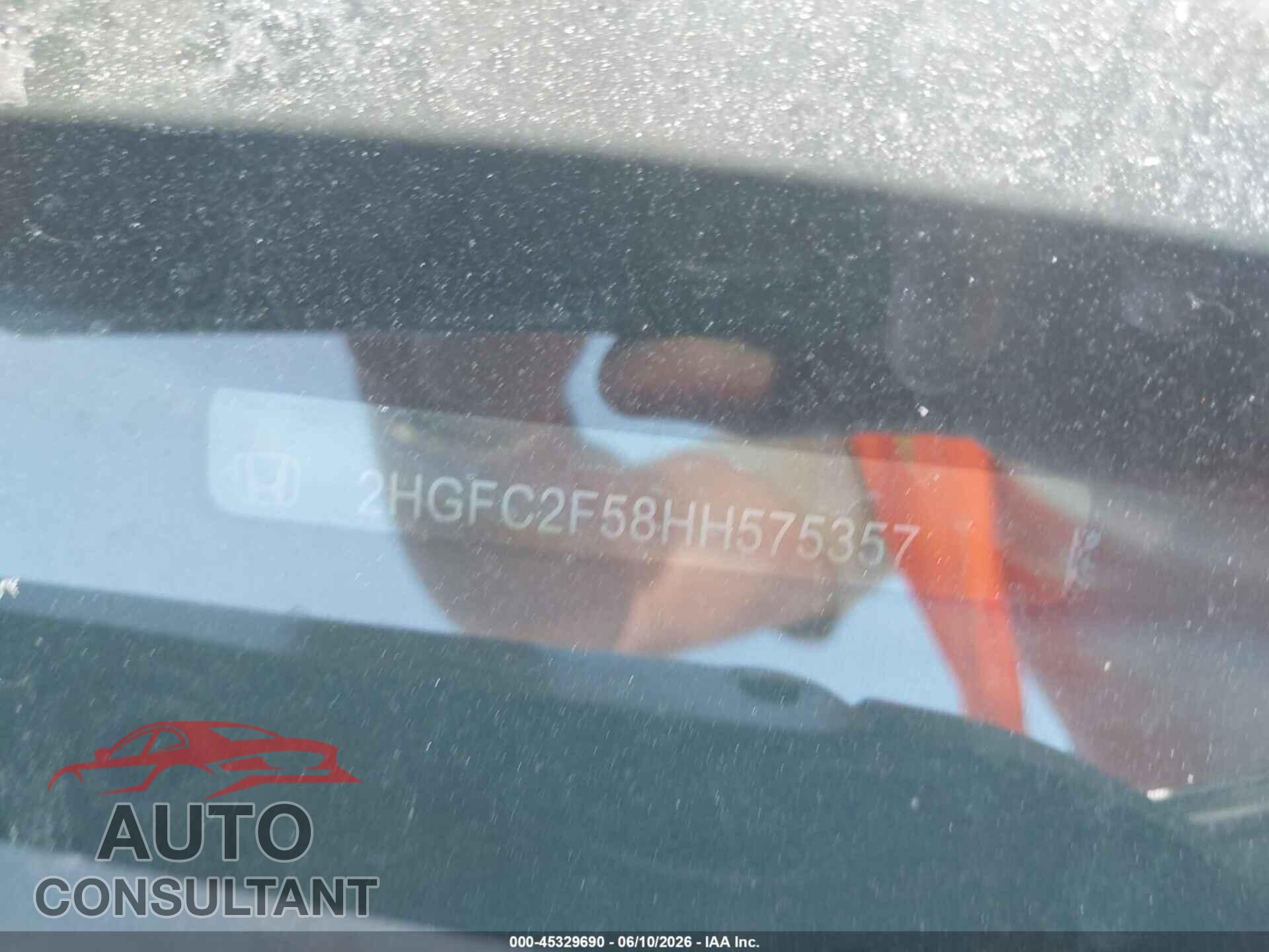 HONDA CIVIC 2017 - 2HGFC2F58HH575357