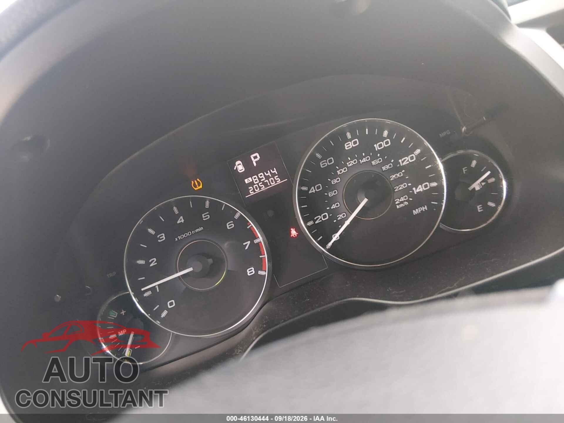 SUBARU OUTBACK 2012 - 4S4BRBGC4C3204535