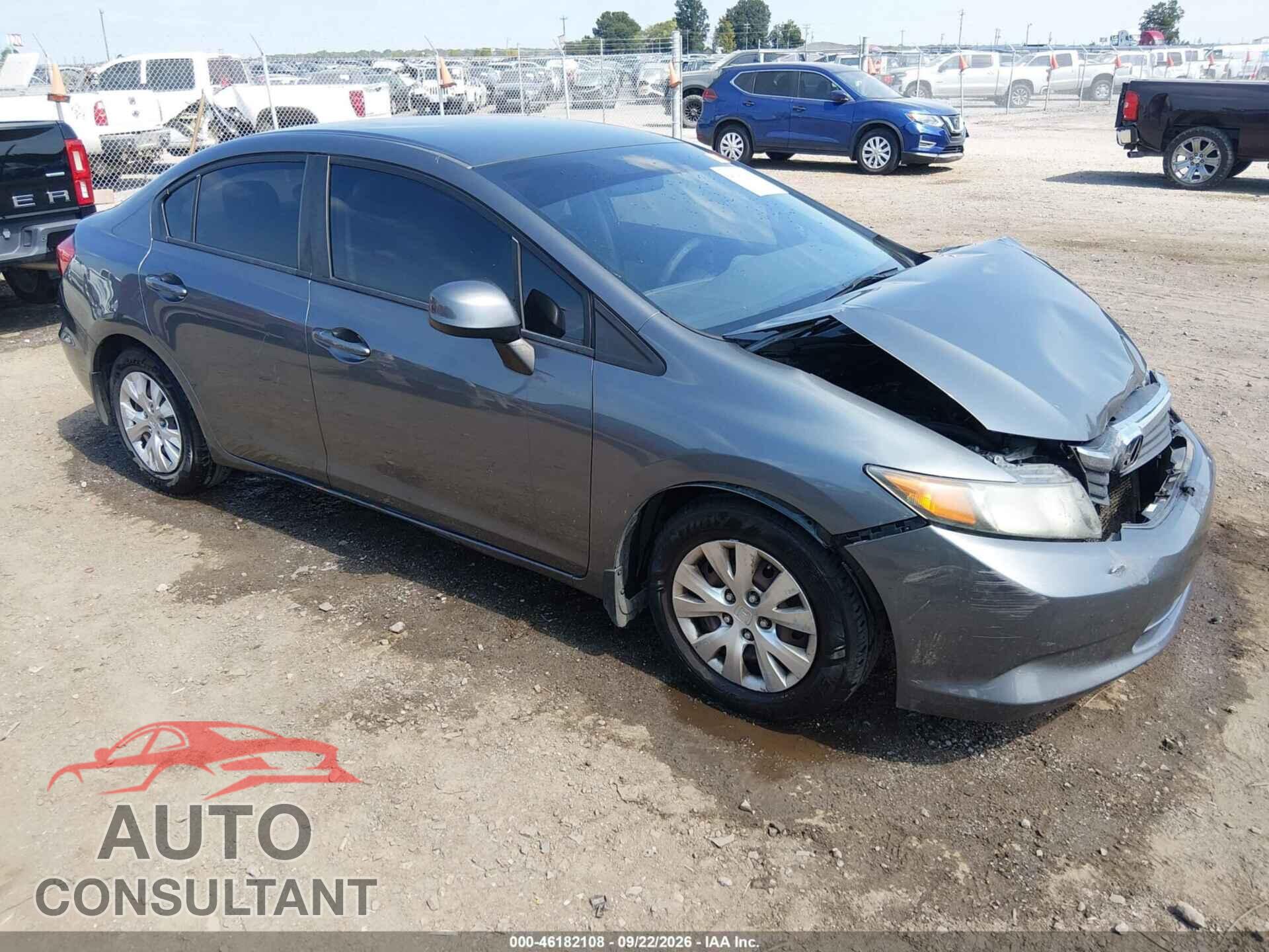 HONDA CIVIC 2012 - 19XFB2F54CE090204