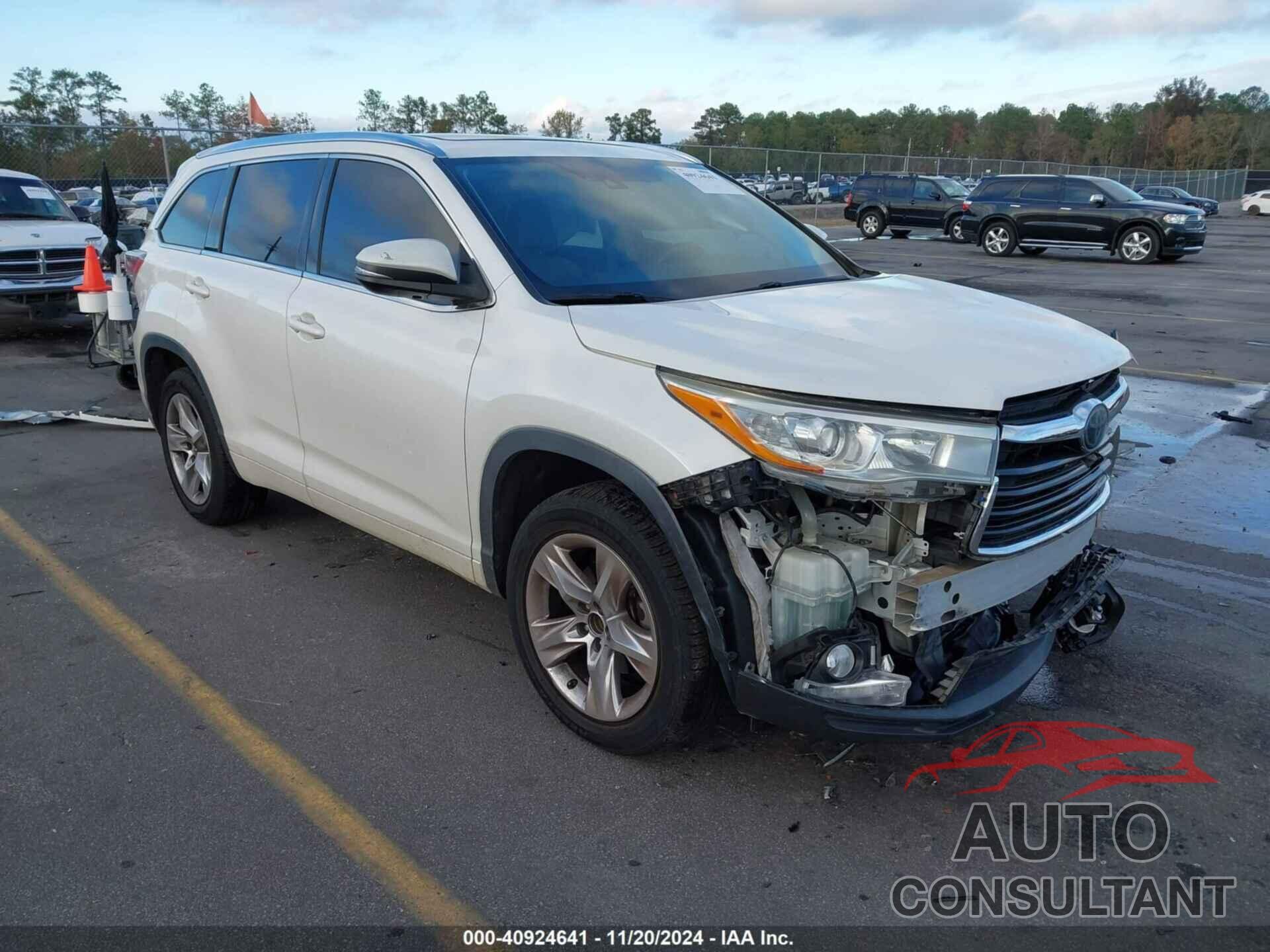 TOYOTA HIGHLANDER 2016 - 5TDYKRFH0GS152530