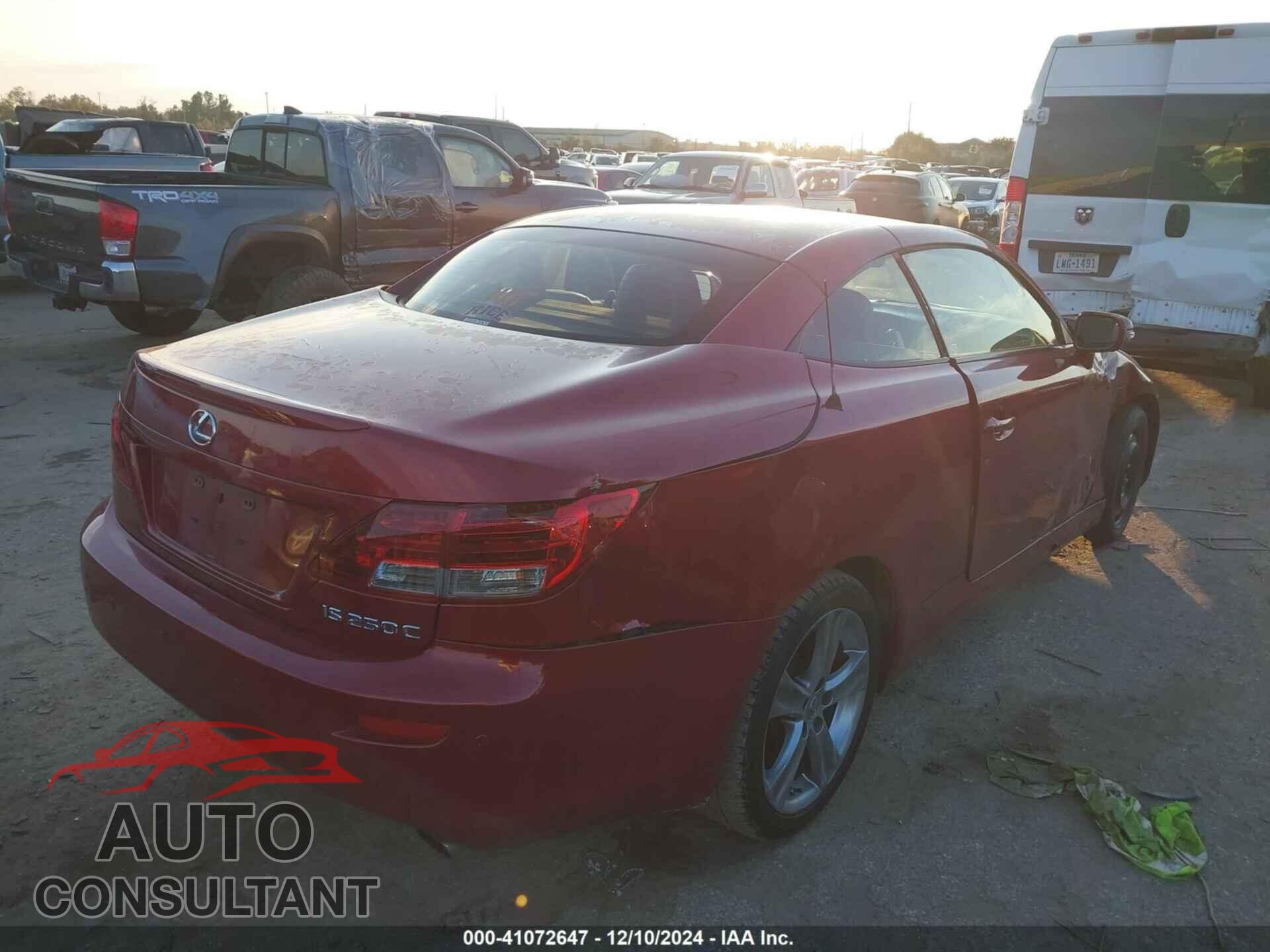 LEXUS IS 250C 2012 - JTHFF2C2XC2526564