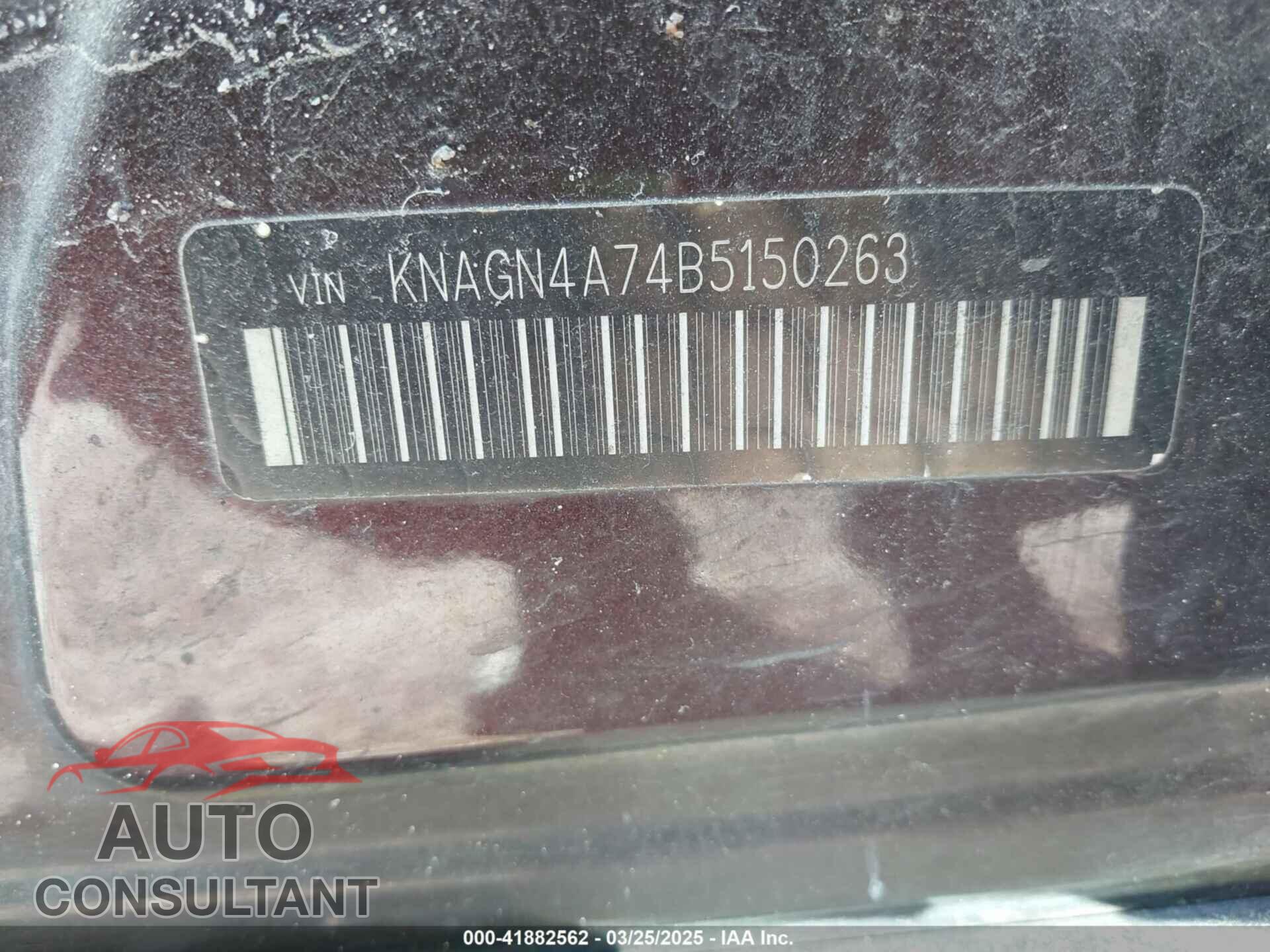 KIA OPTIMA 2011 - KNAGN4A74B5150263