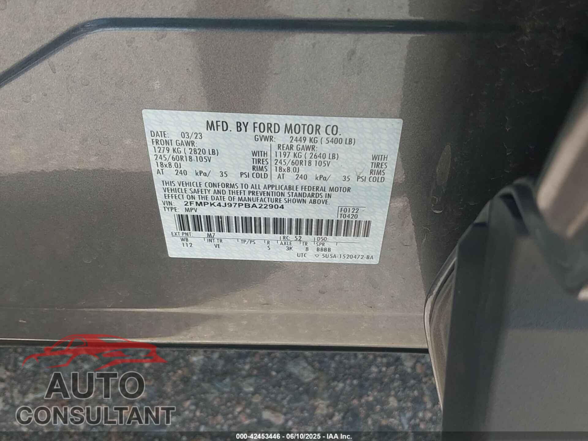 FORD EDGE 2023 - 2FMPK4J97PBA22904