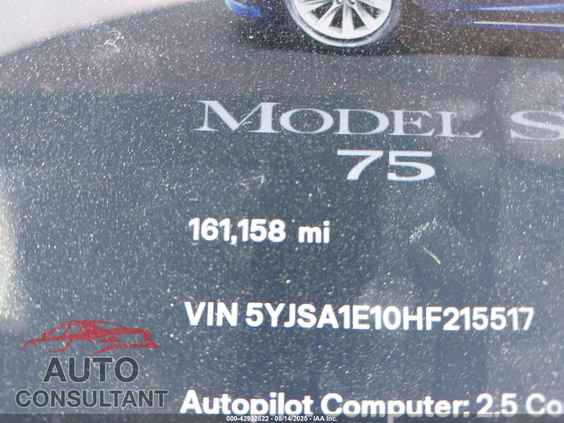 TESLA MODEL S 2017 - 5YJSA1E10HF215517