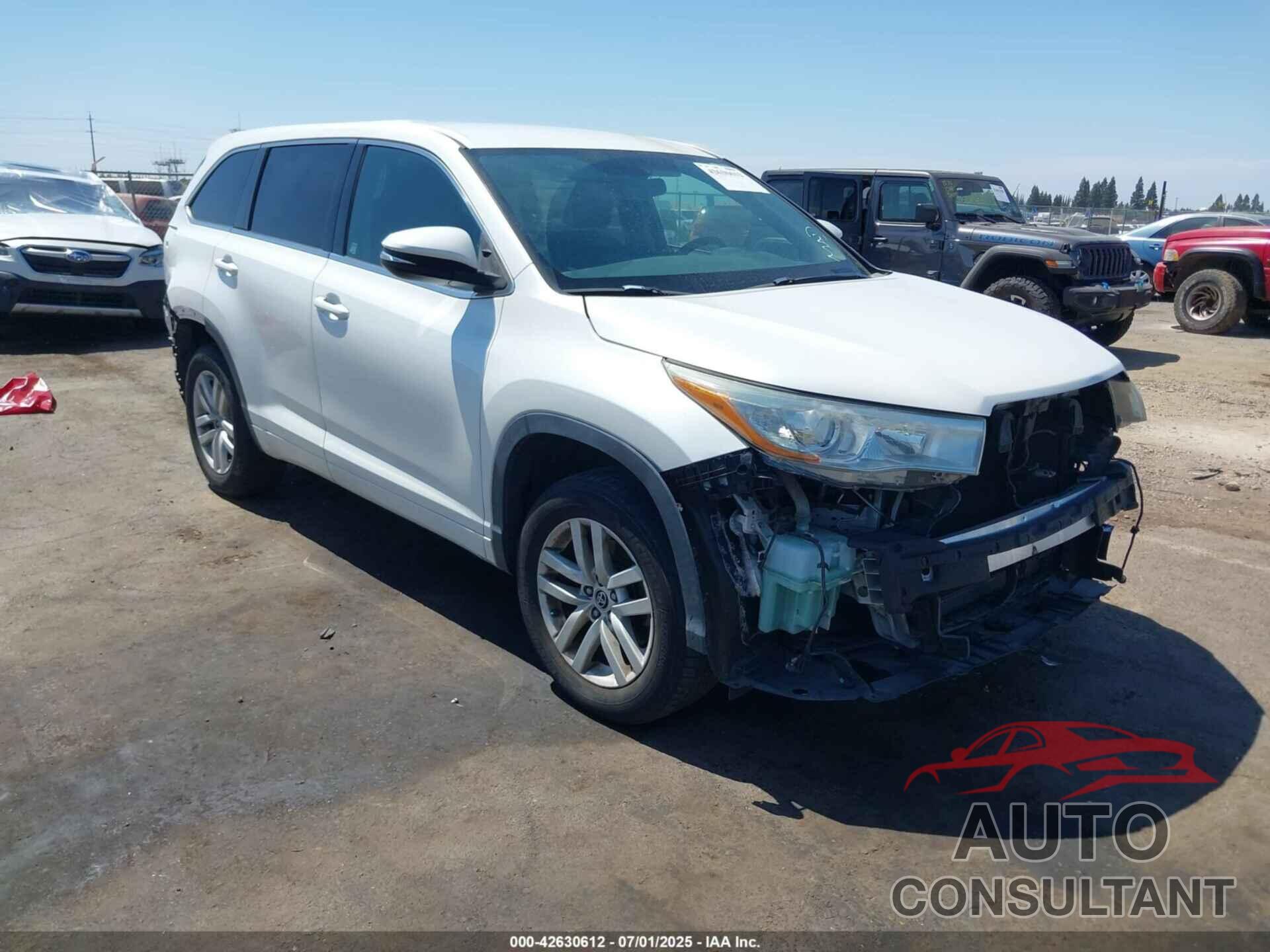 TOYOTA HIGHLANDER 2016 - 5TDZKRFH1GS135319