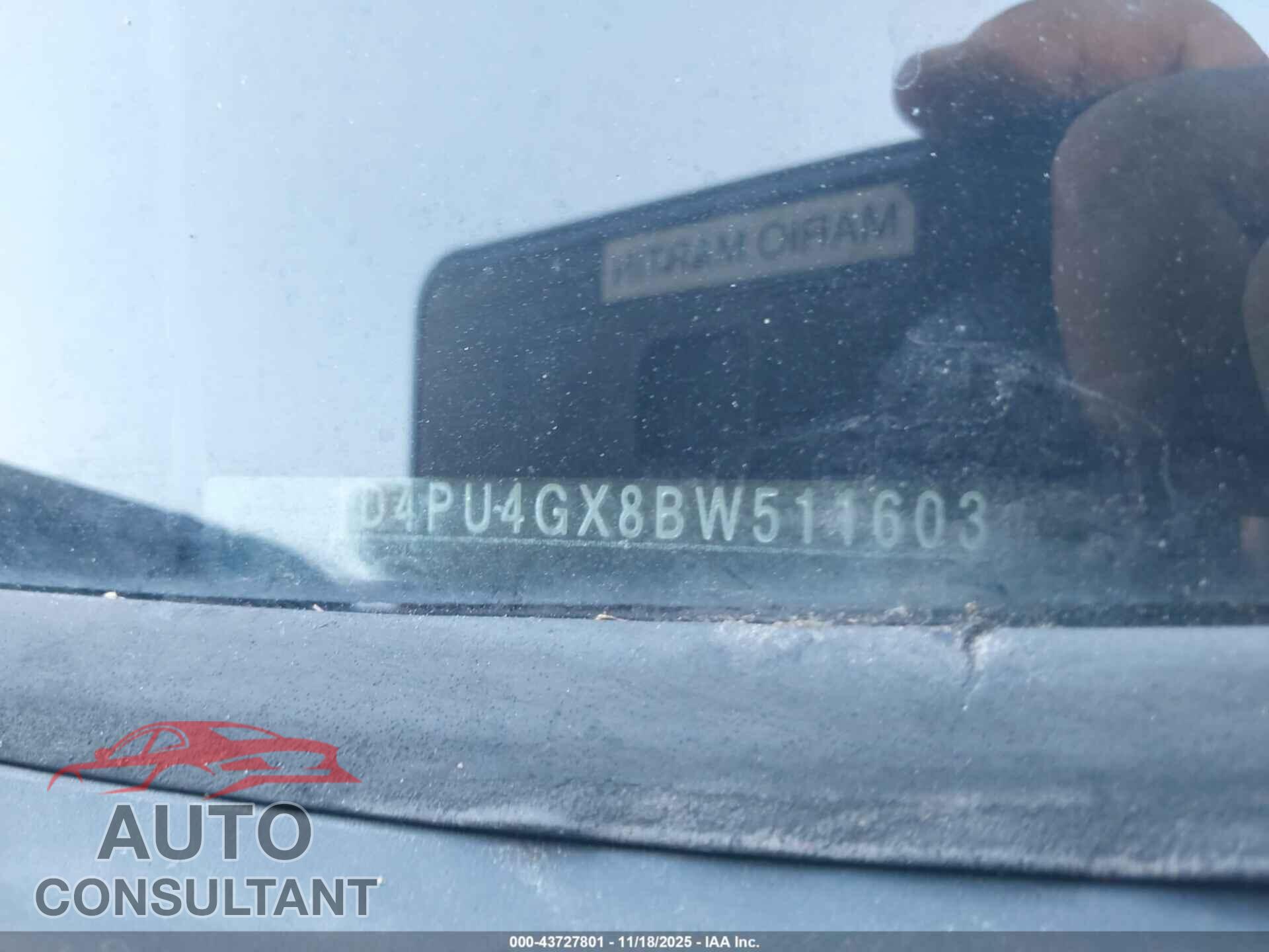 DODGE NITRO 2011 - 1D4PU4GX8BW511603