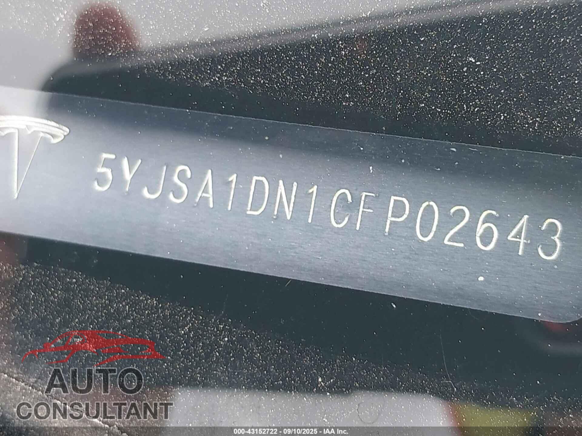 TESLA MODEL S 2012 - 5YJSA1DN1CFP02643