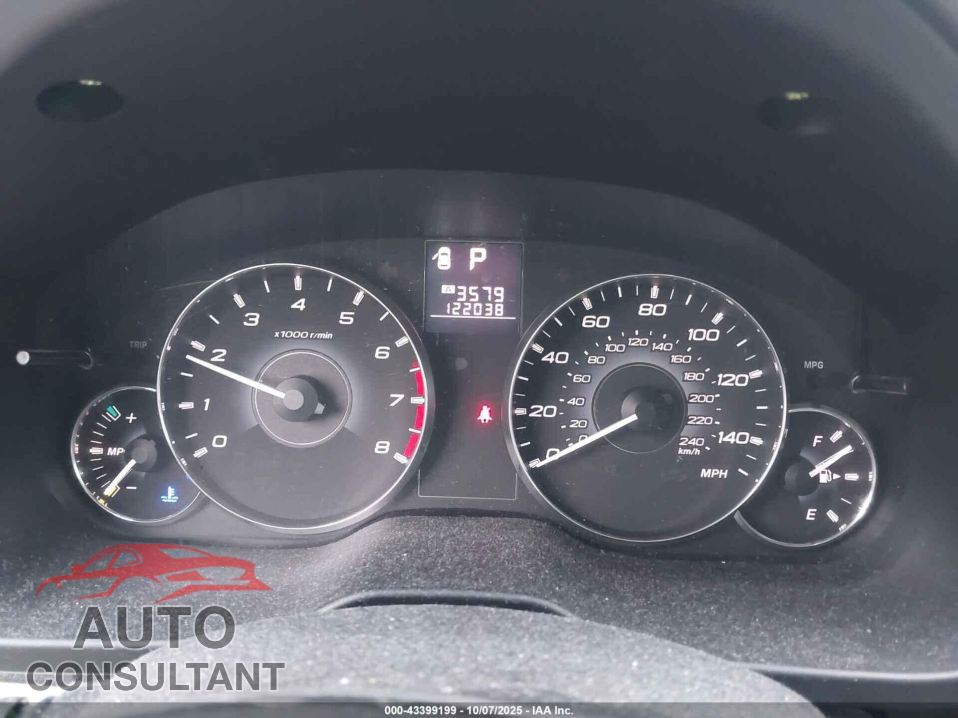 SUBARU OUTBACK 2012 - 4S4BRBCC7C3292809