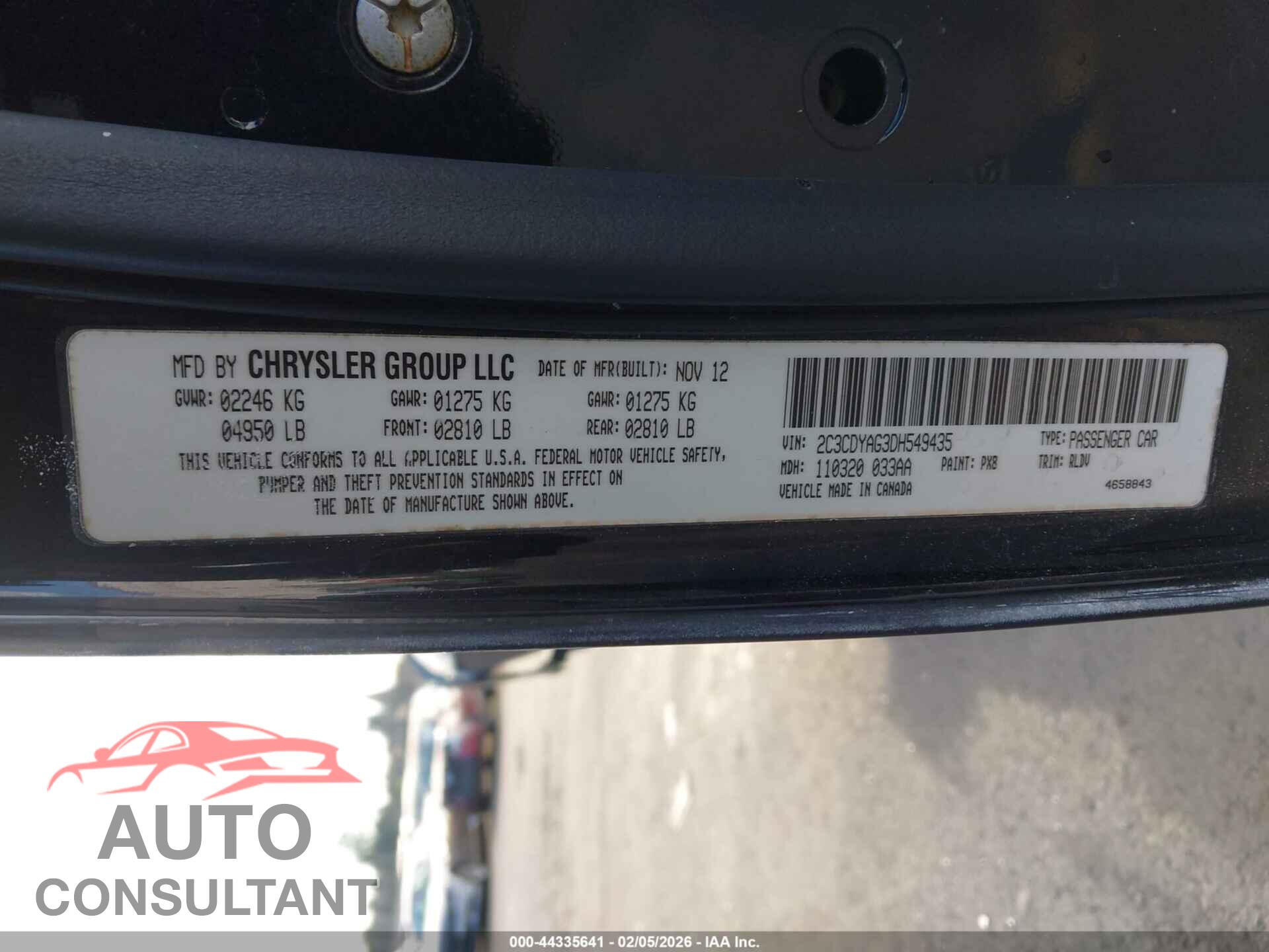 DODGE CHALLENGER 2013 - 2C3CDYAG1DH692190