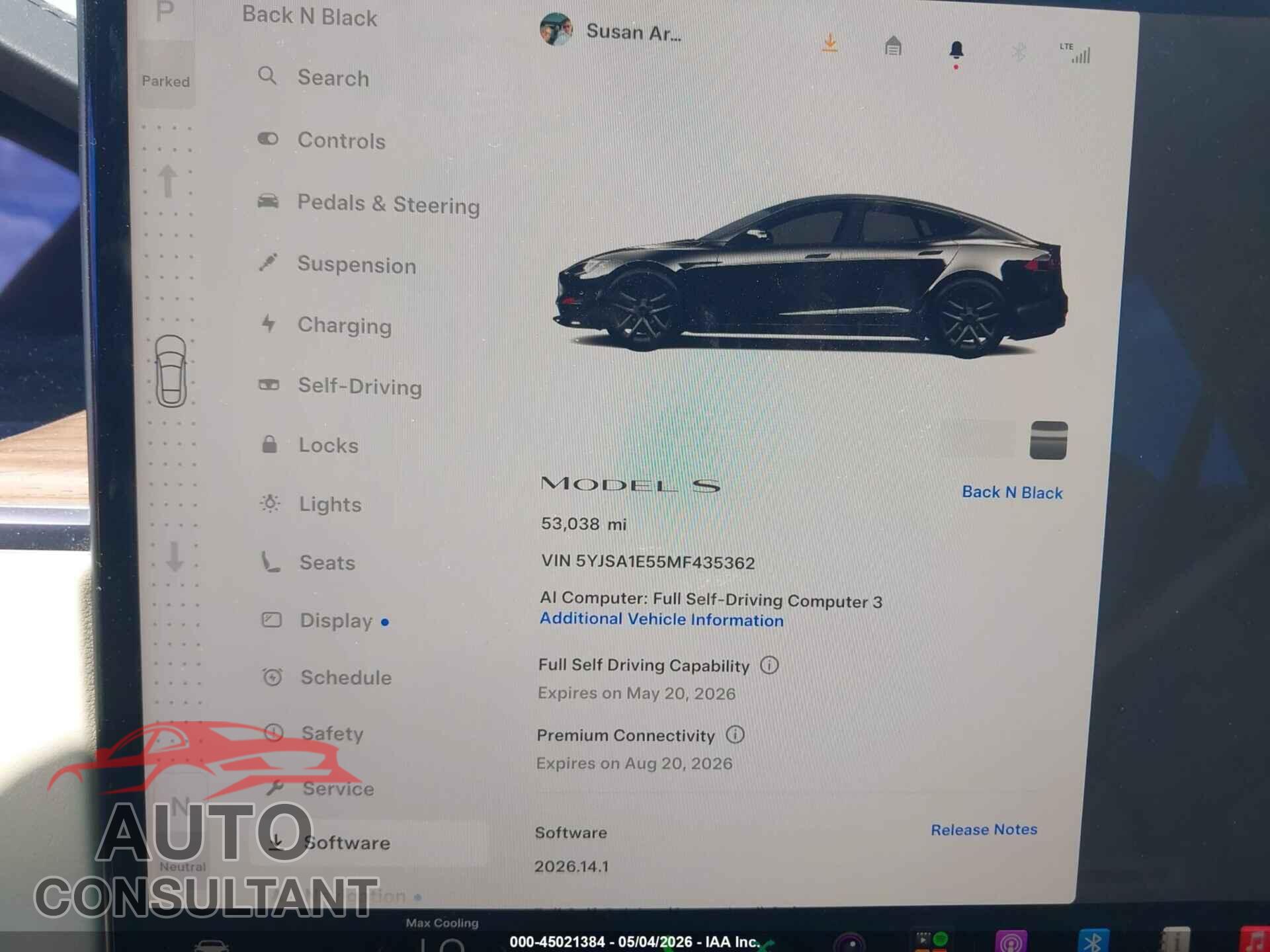 TESLA MODEL S 2021 - 5YJSA1E55MF435362