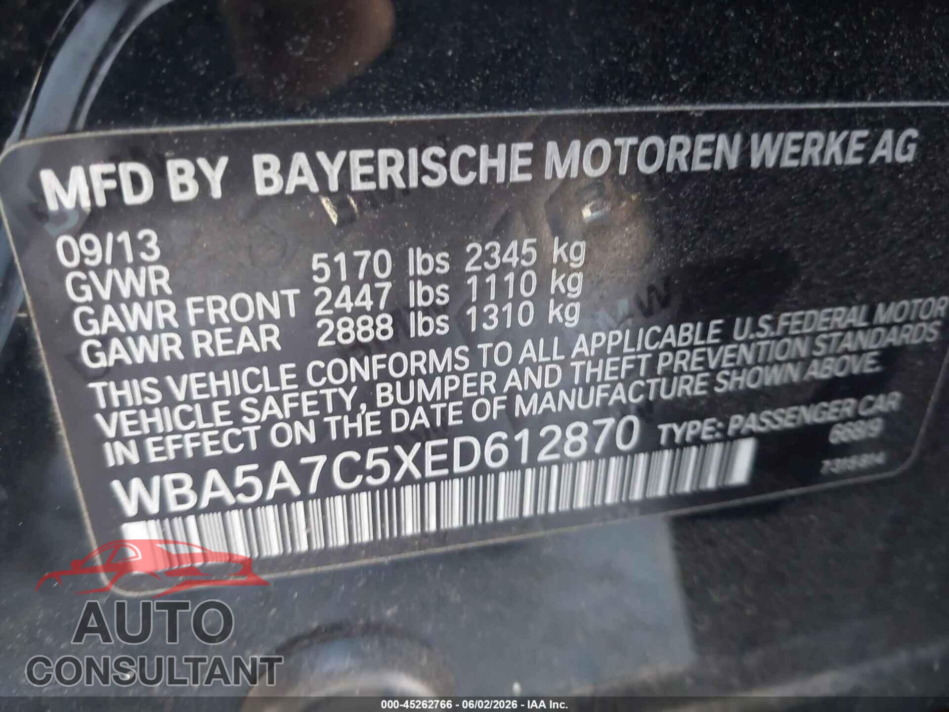BMW 528I 2014 - WBA5A7C5XED612870