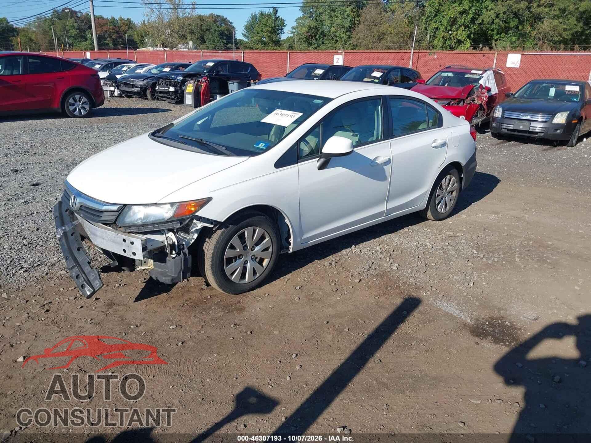 HONDA CIVIC 2012 - 19XFB2F55CE040427