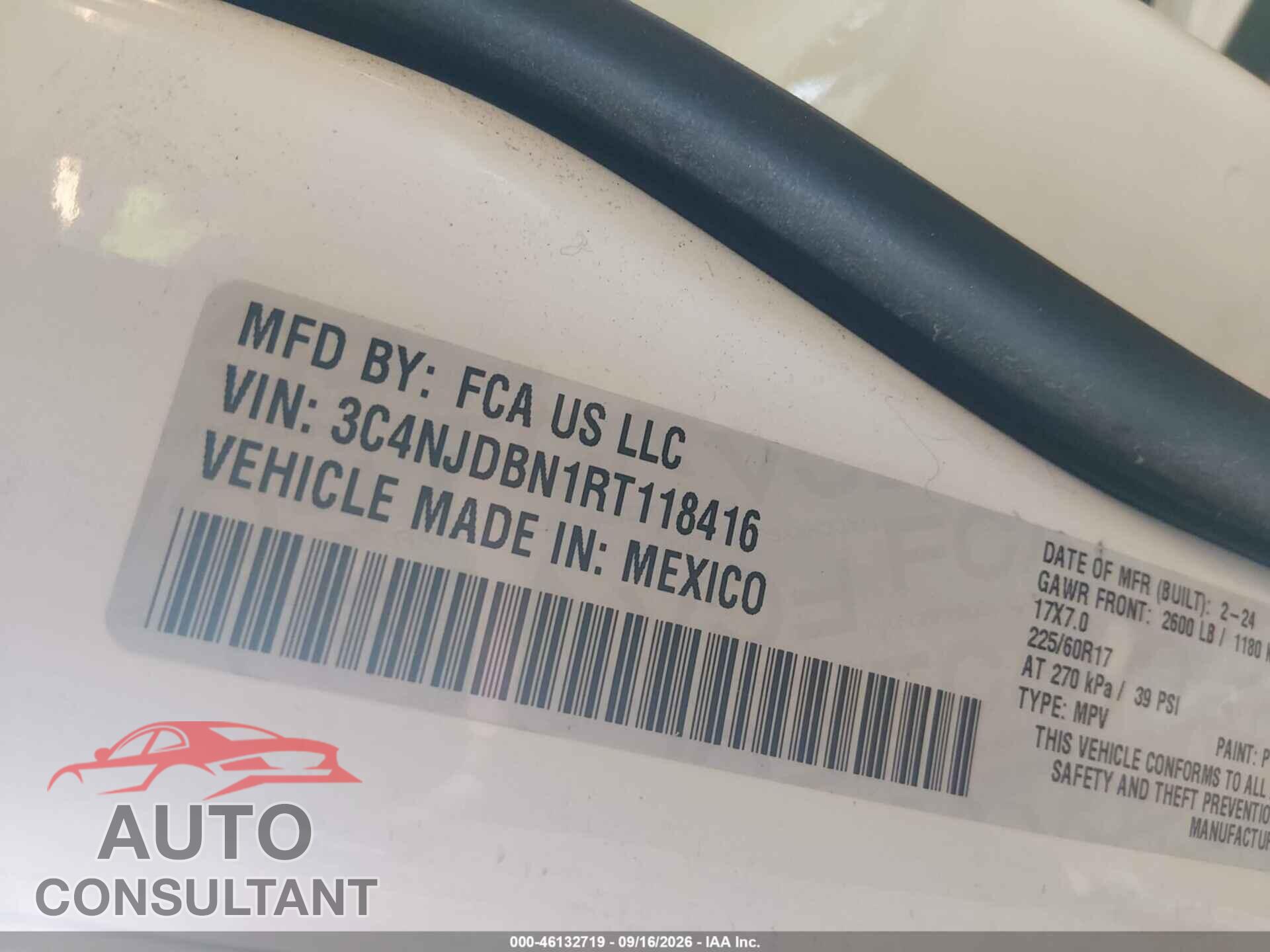 JEEP COMPASS 2024 - 3C4NJDBN1RT118416