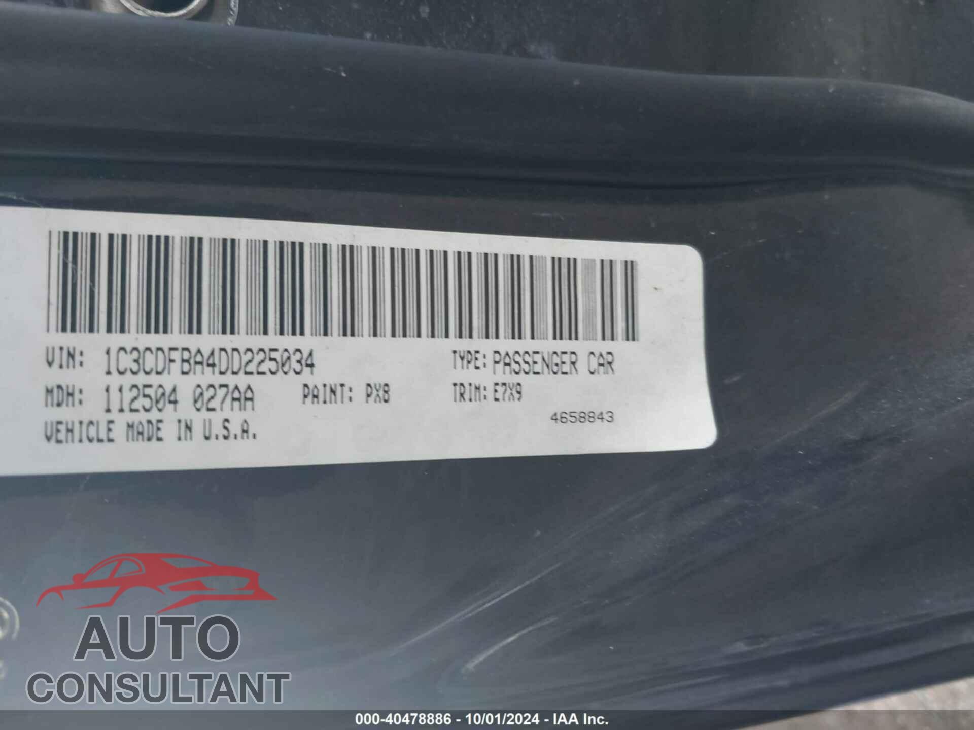 DODGE DART 2013 - 1C3CDFBA4DD225034