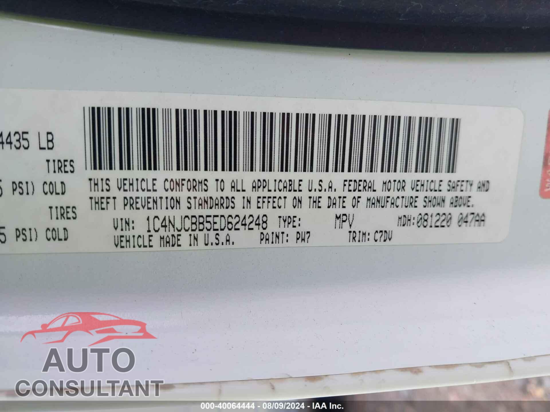 JEEP COMPASS 2014 - 1C4NJCBB5ED624248