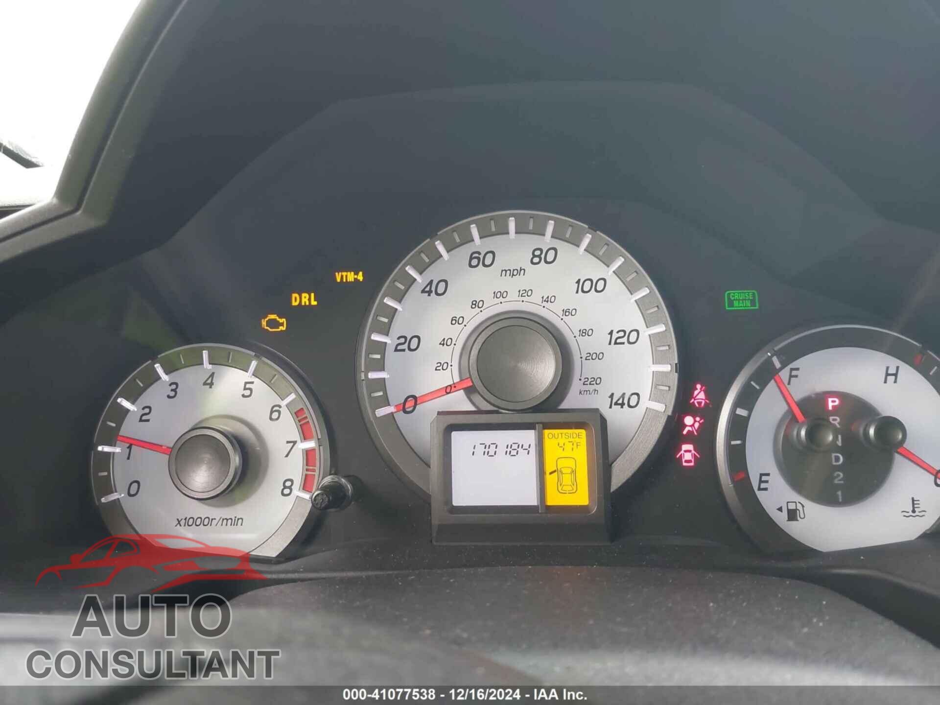 HONDA PILOT 2012 - 5FNYF4H55CB009372