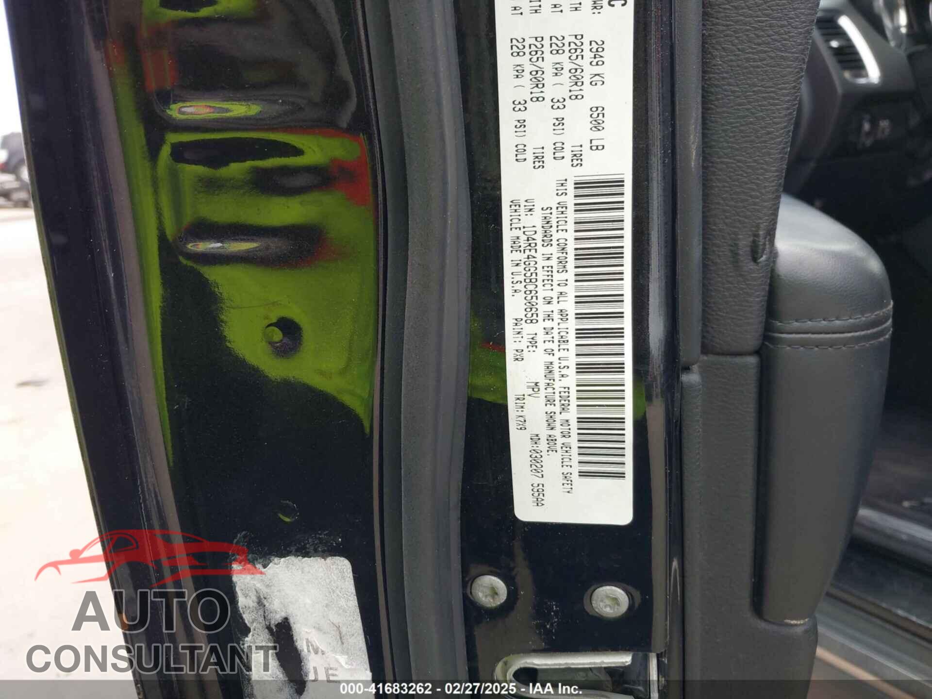 DODGE DURANGO 2011 - 1D4RE4GG5BC650658