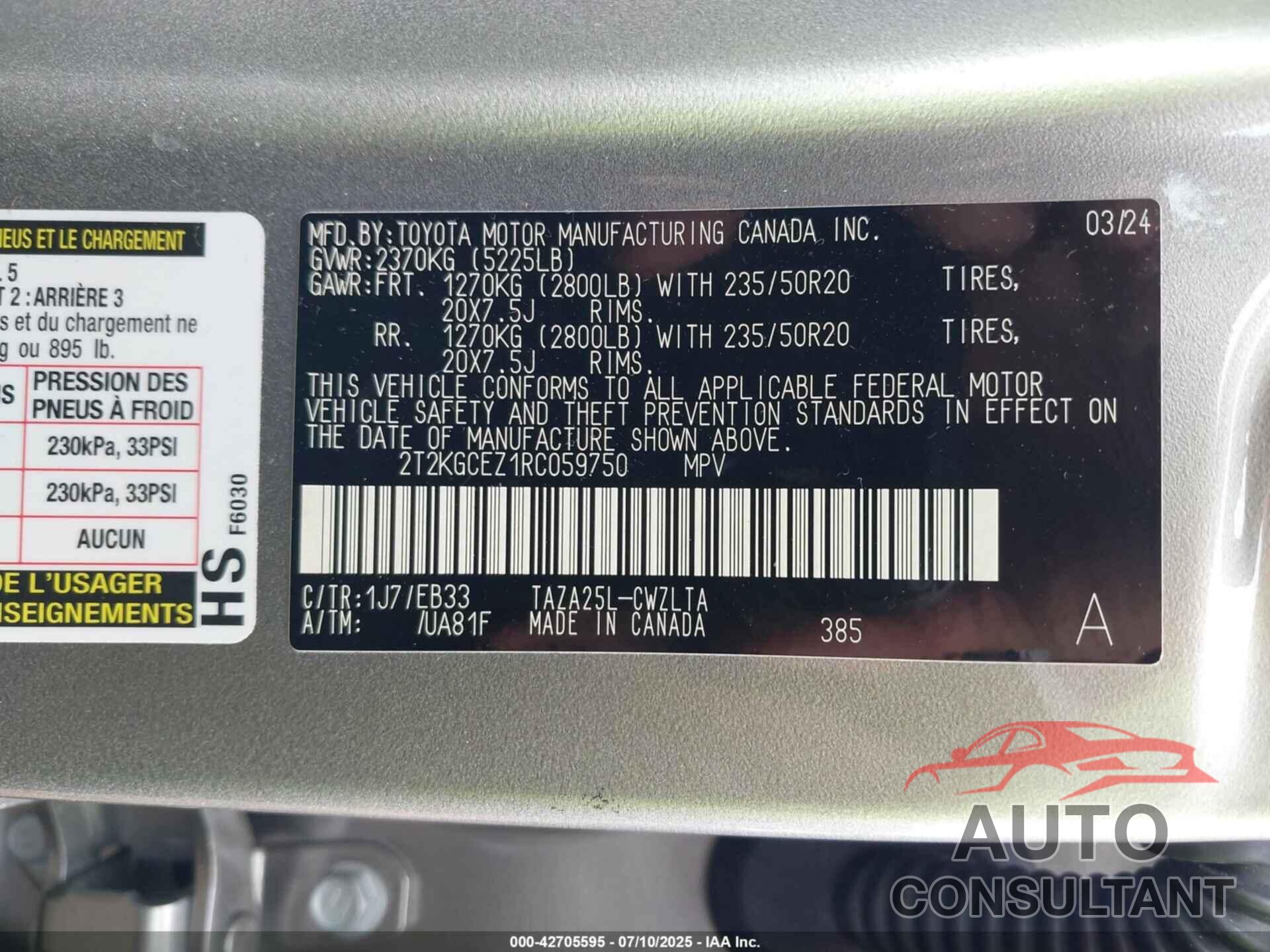 LEXUS NX 350 2024 - 2T2KGCEZ1RC059750