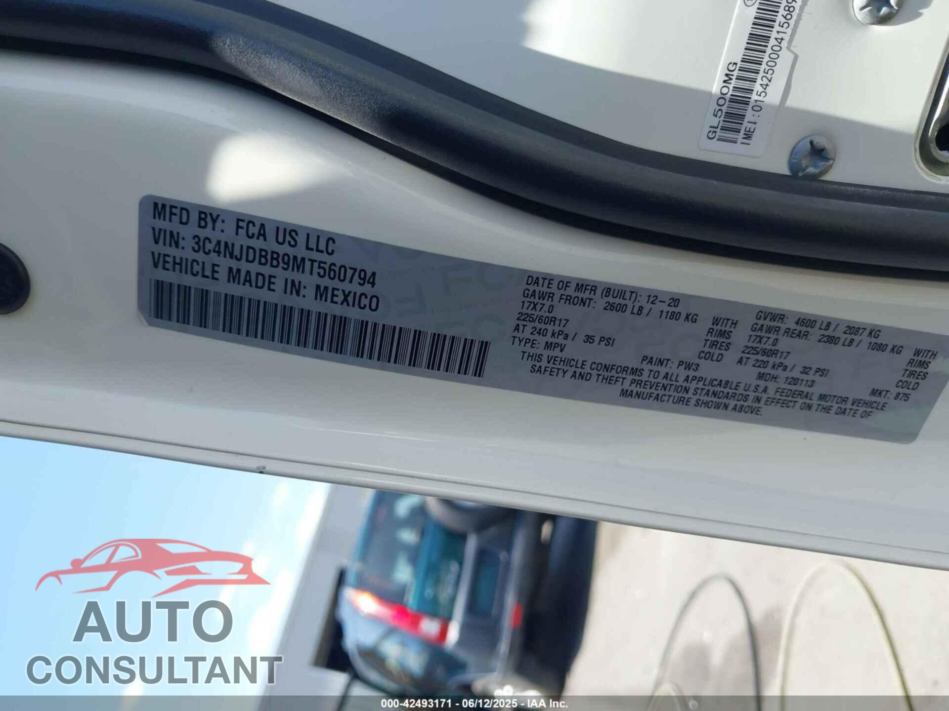 JEEP COMPASS 2021 - 3C4NJDBB9MT560794