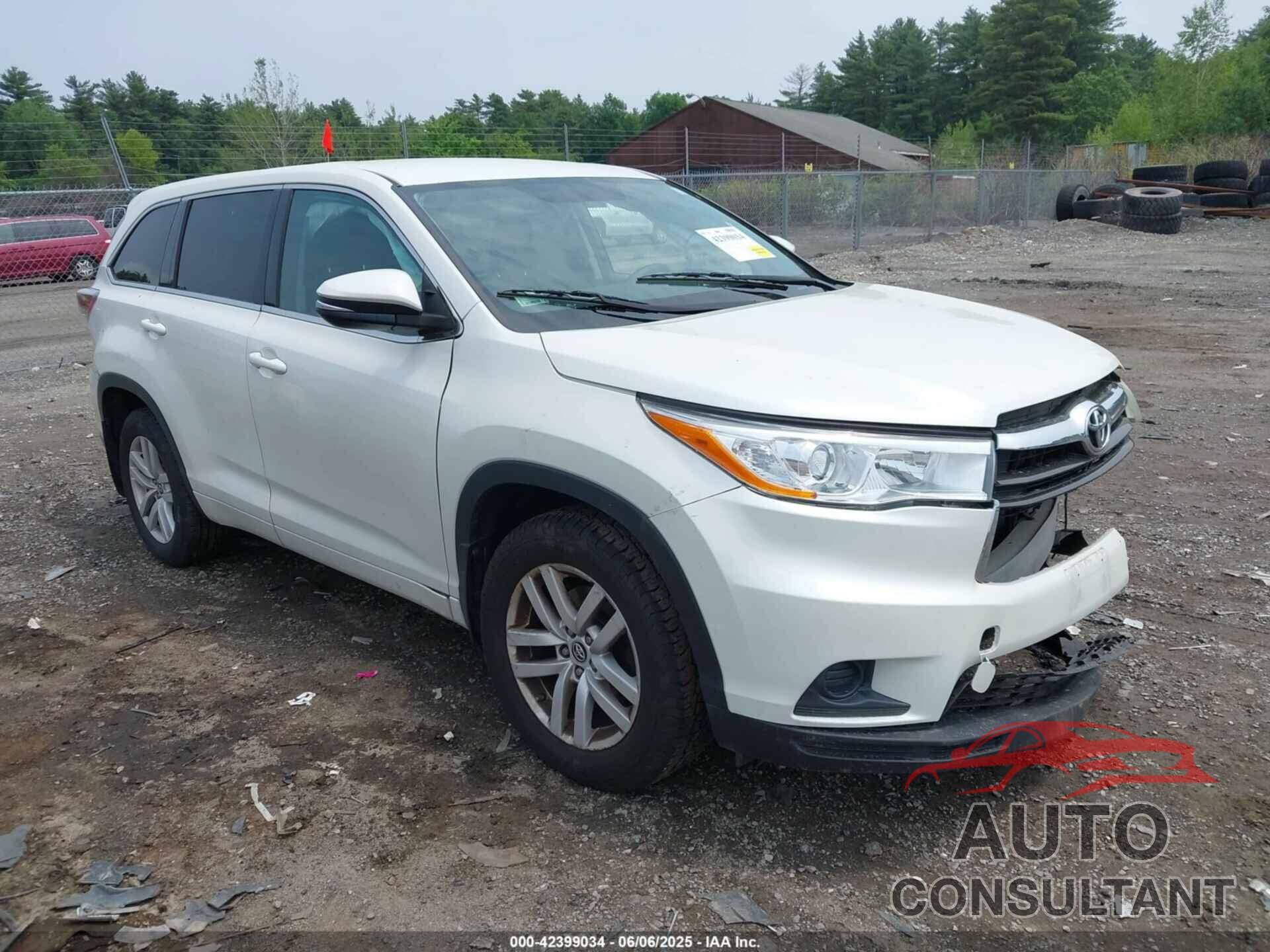TOYOTA HIGHLANDER 2016 - 5TDBKRFH3GS243121