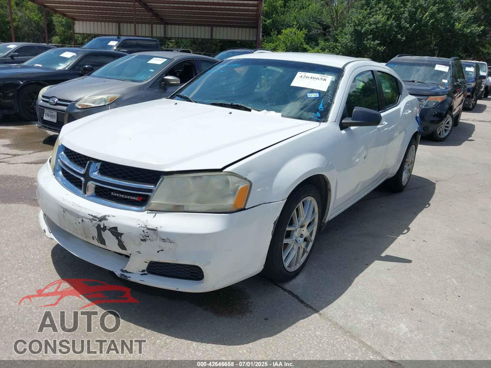 DODGE AVENGER 2013 - 1C3CDZAB6DN605255