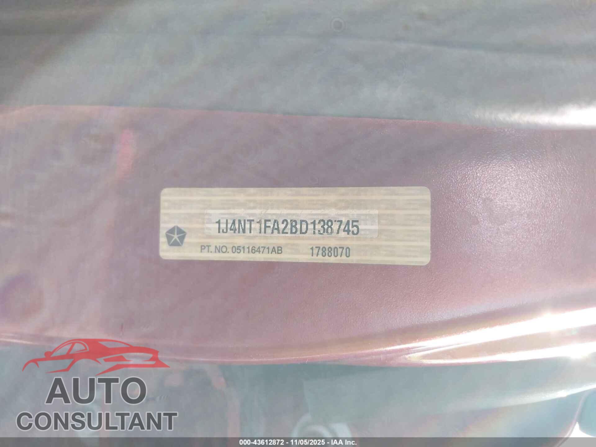 JEEP COMPASS 2011 - 1J4NT1FA2BD138745
