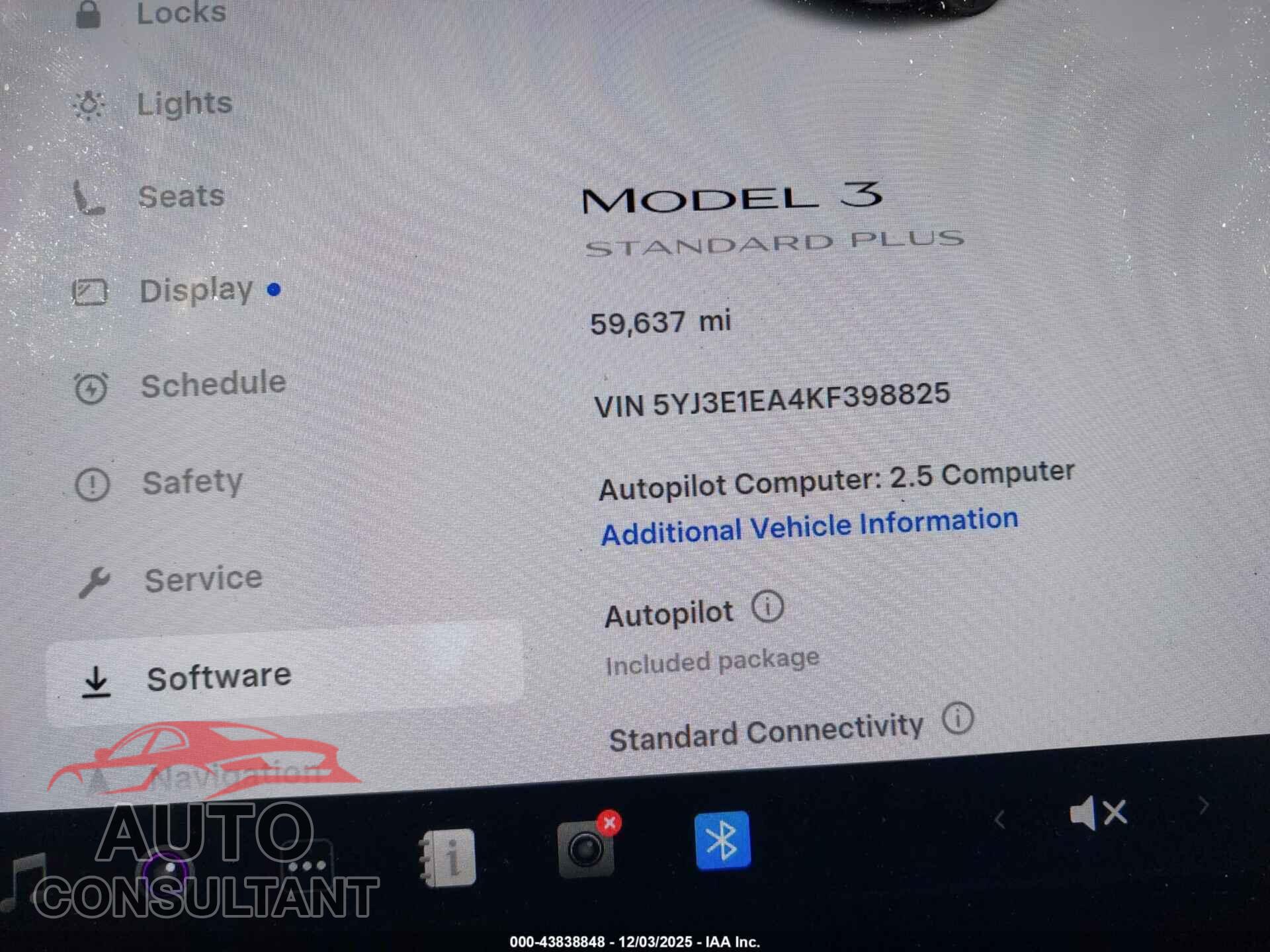 TESLA MODEL 3 2019 - 5YJ3E1EA4KF398825