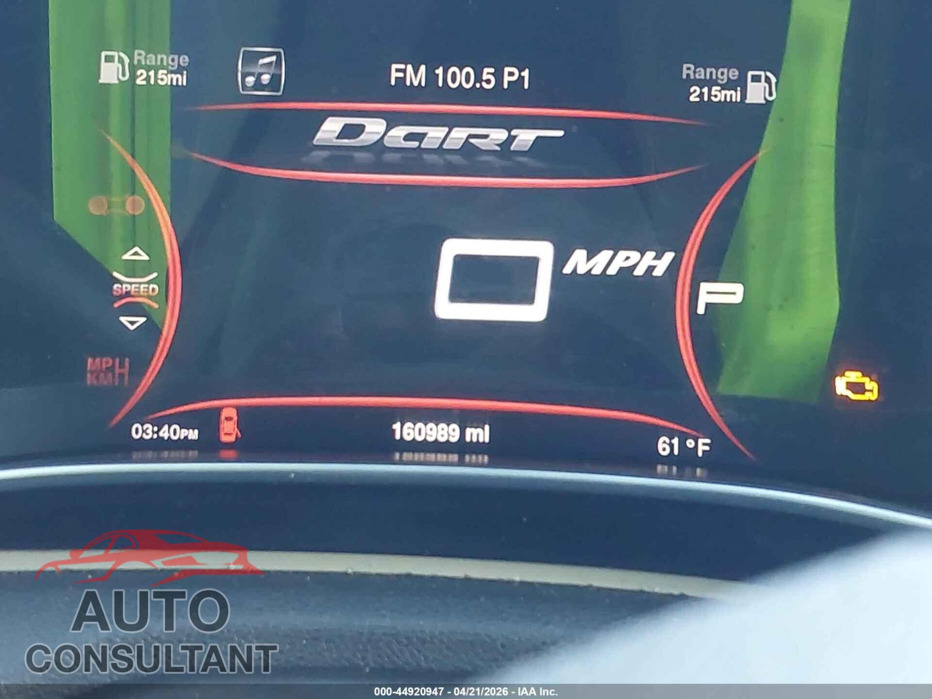 DODGE DART 2014 - 1C3CDFCB3ED677176