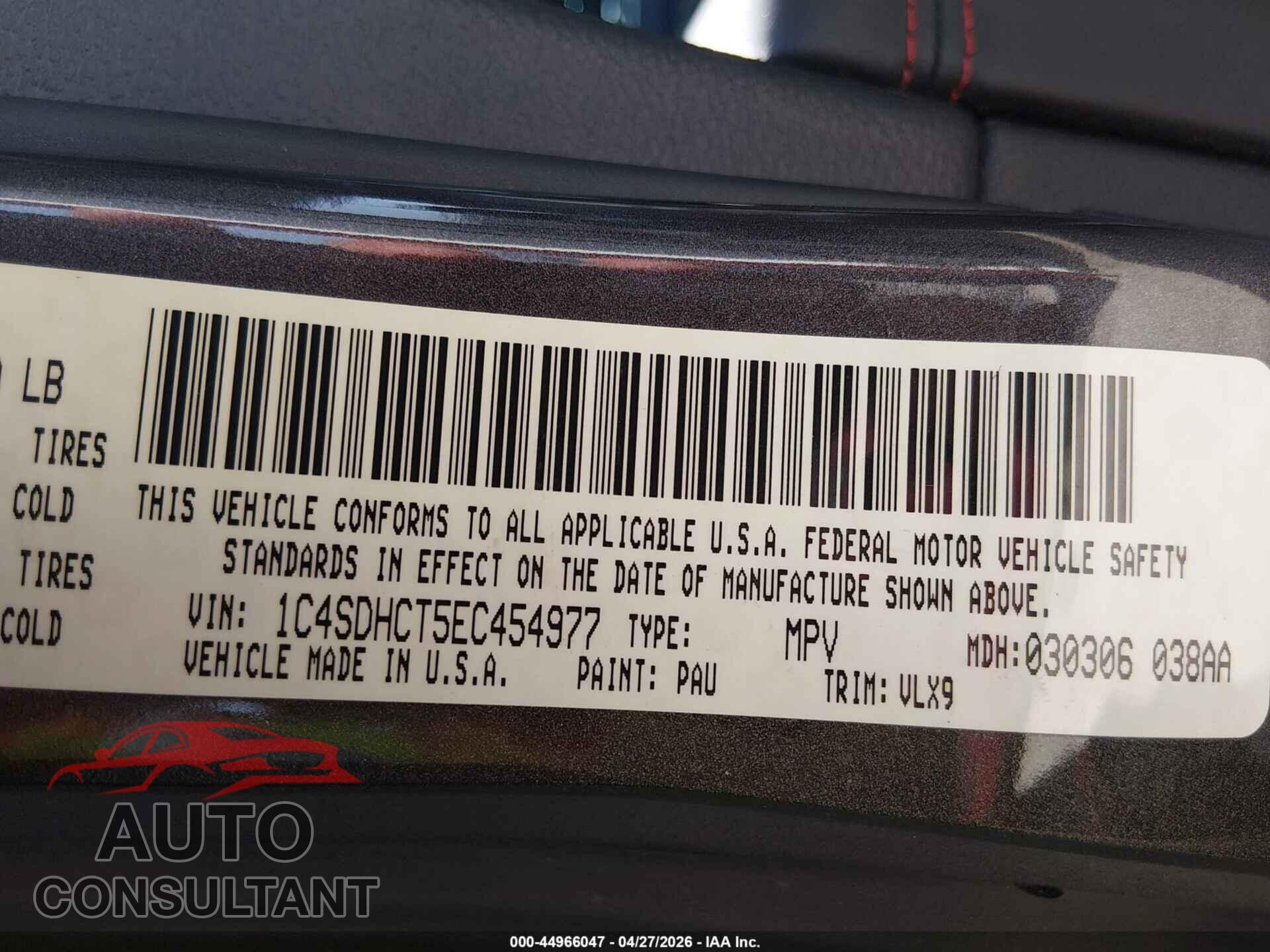 DODGE DURANGO 2014 - 1C4SDHCT5EC454977