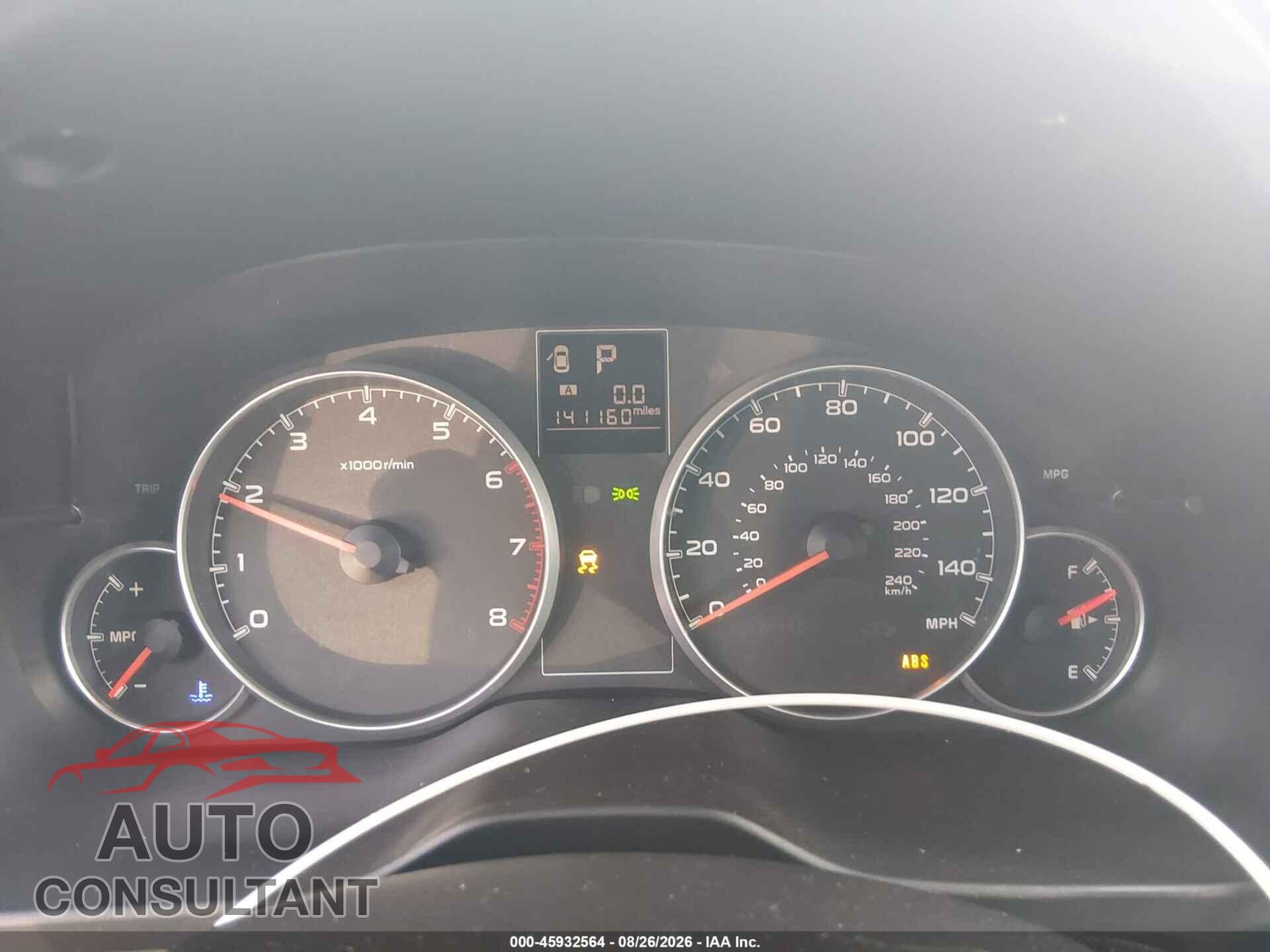SUBARU OUTBACK 2014 - 4S4BRBCC4E3306507