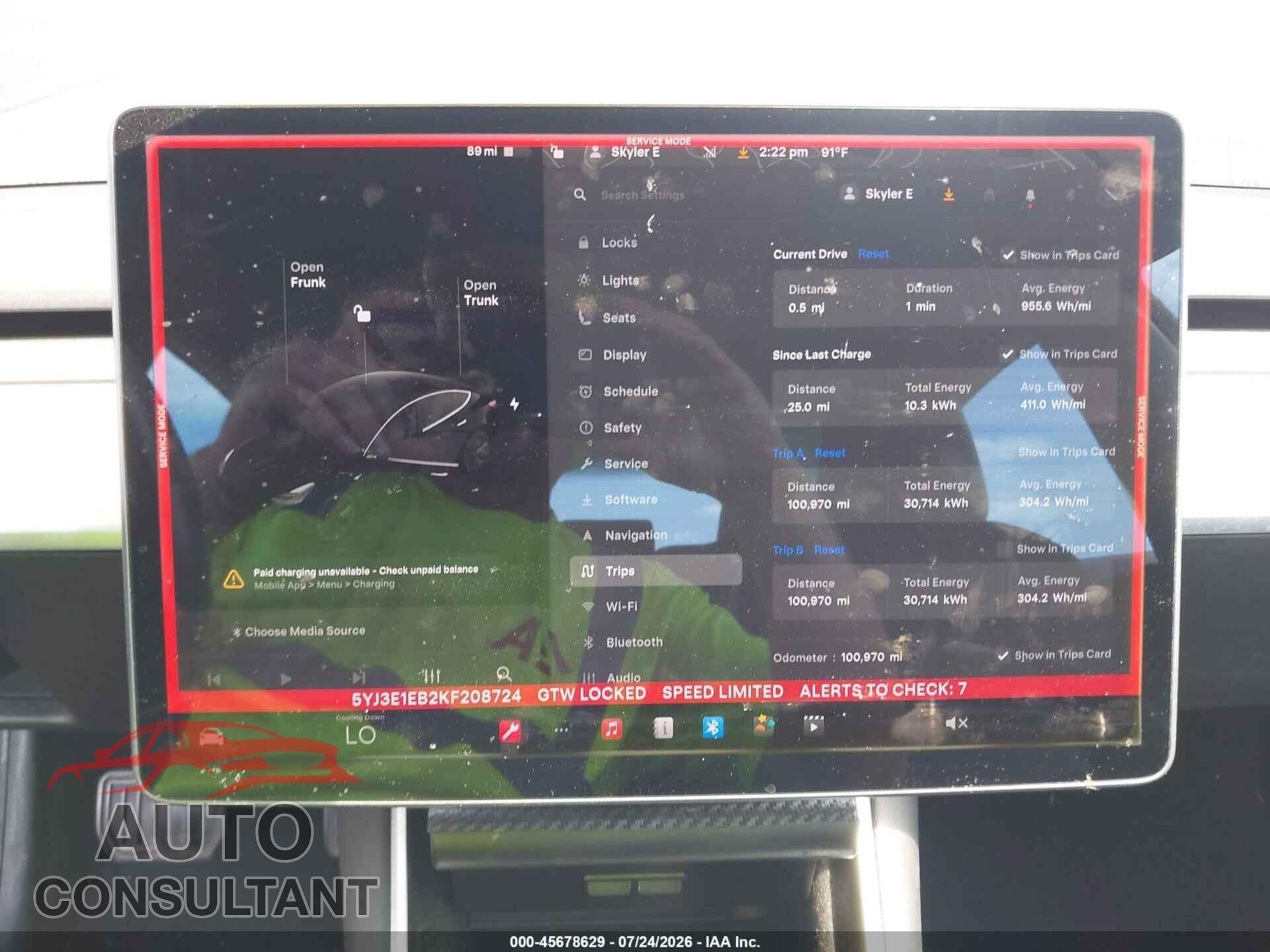 TESLA MODEL 3 2019 - 5YJ3E1EB2KF208724