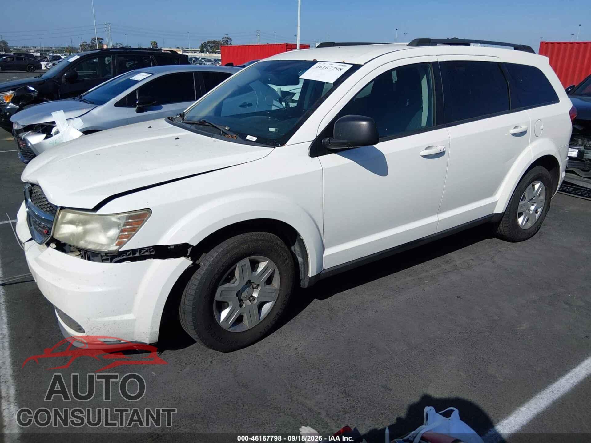 DODGE JOURNEY 2012 - 3C4PDCAB7CT311078