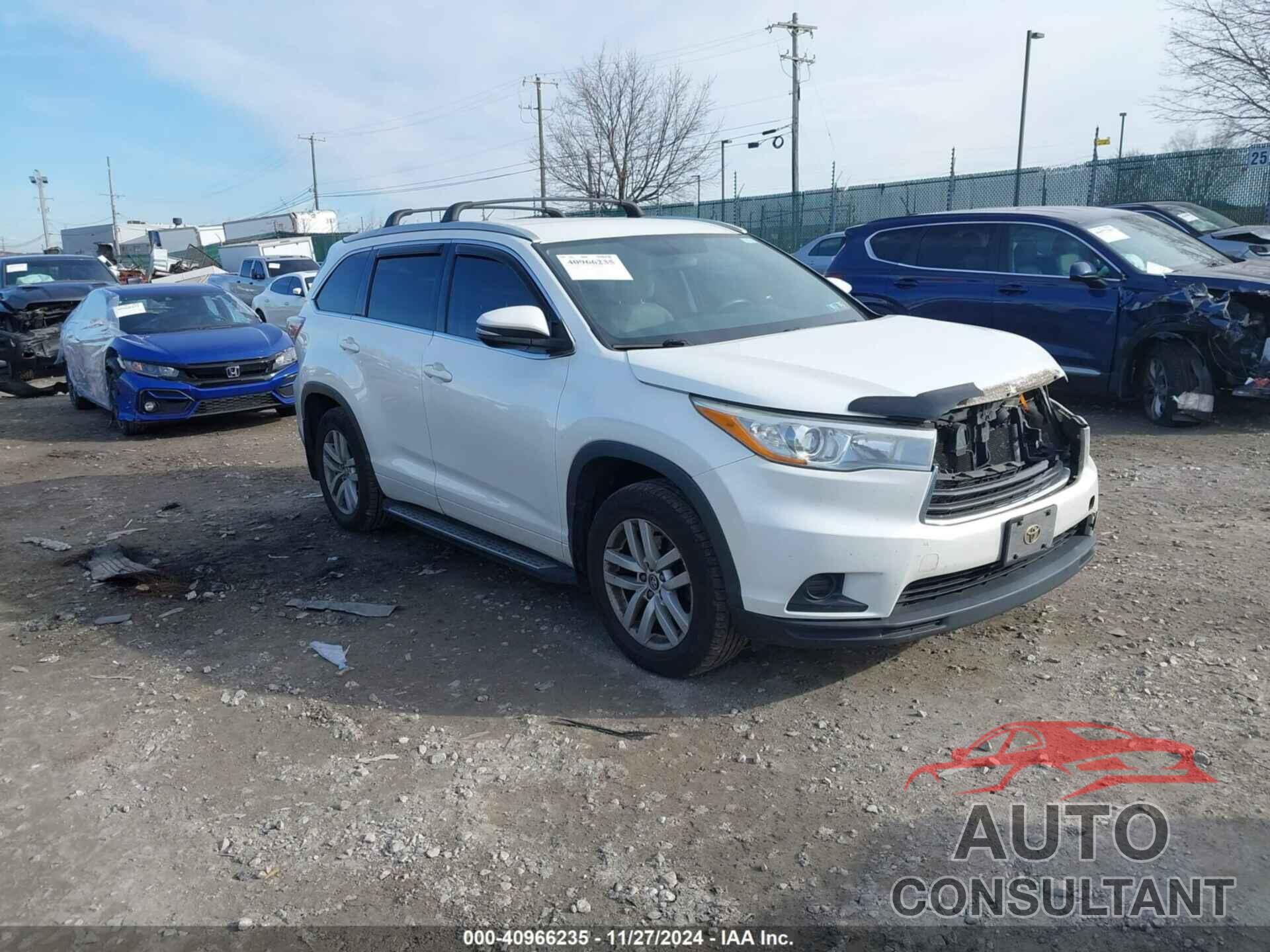 TOYOTA HIGHLANDER 2016 - 5TDBKRFH1GS327504