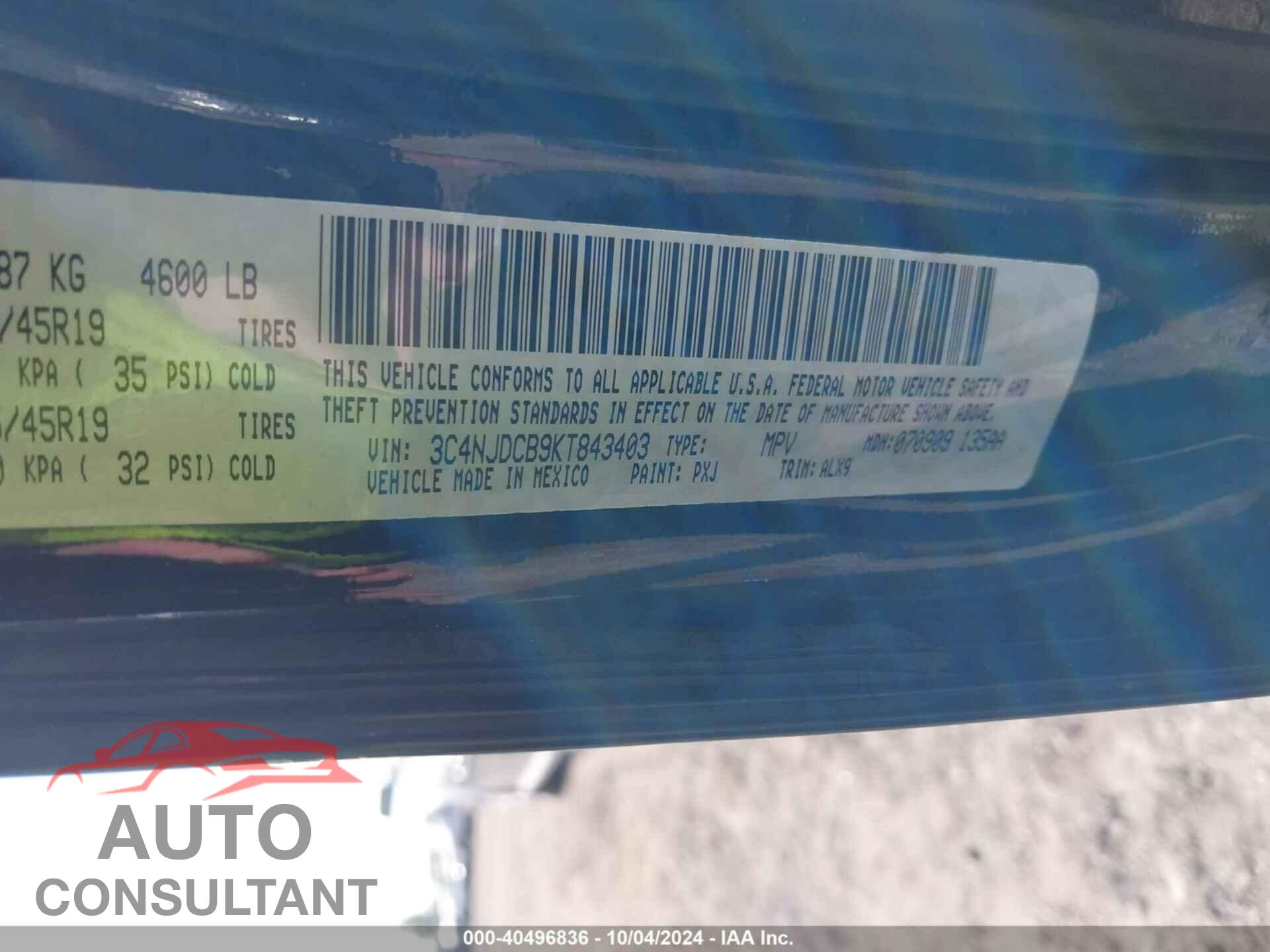 JEEP COMPASS 2019 - 3C4NJDCB9KT843403